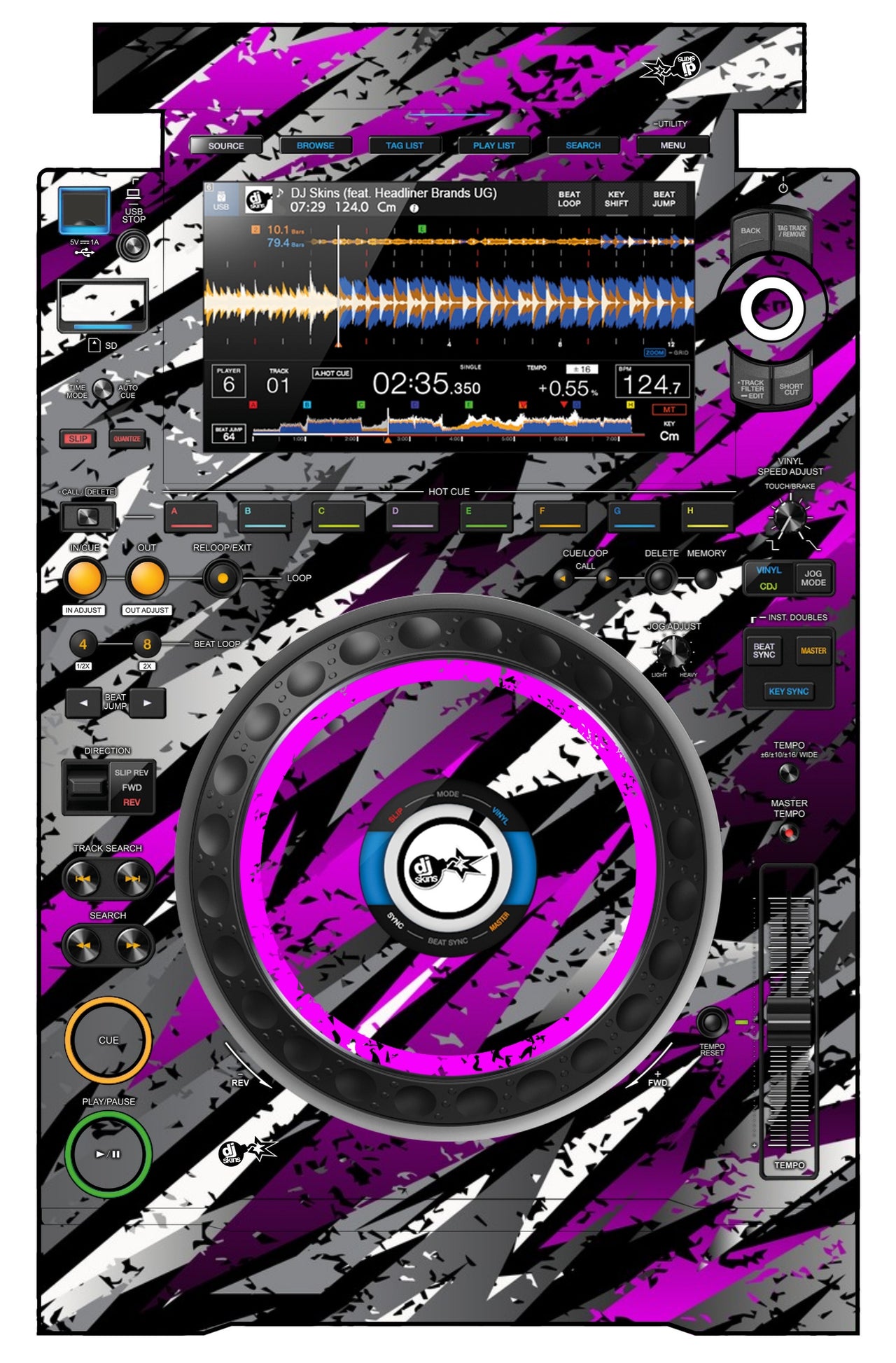 Pioneer DJ CDJ 3000 Skin Sparkasm Pink