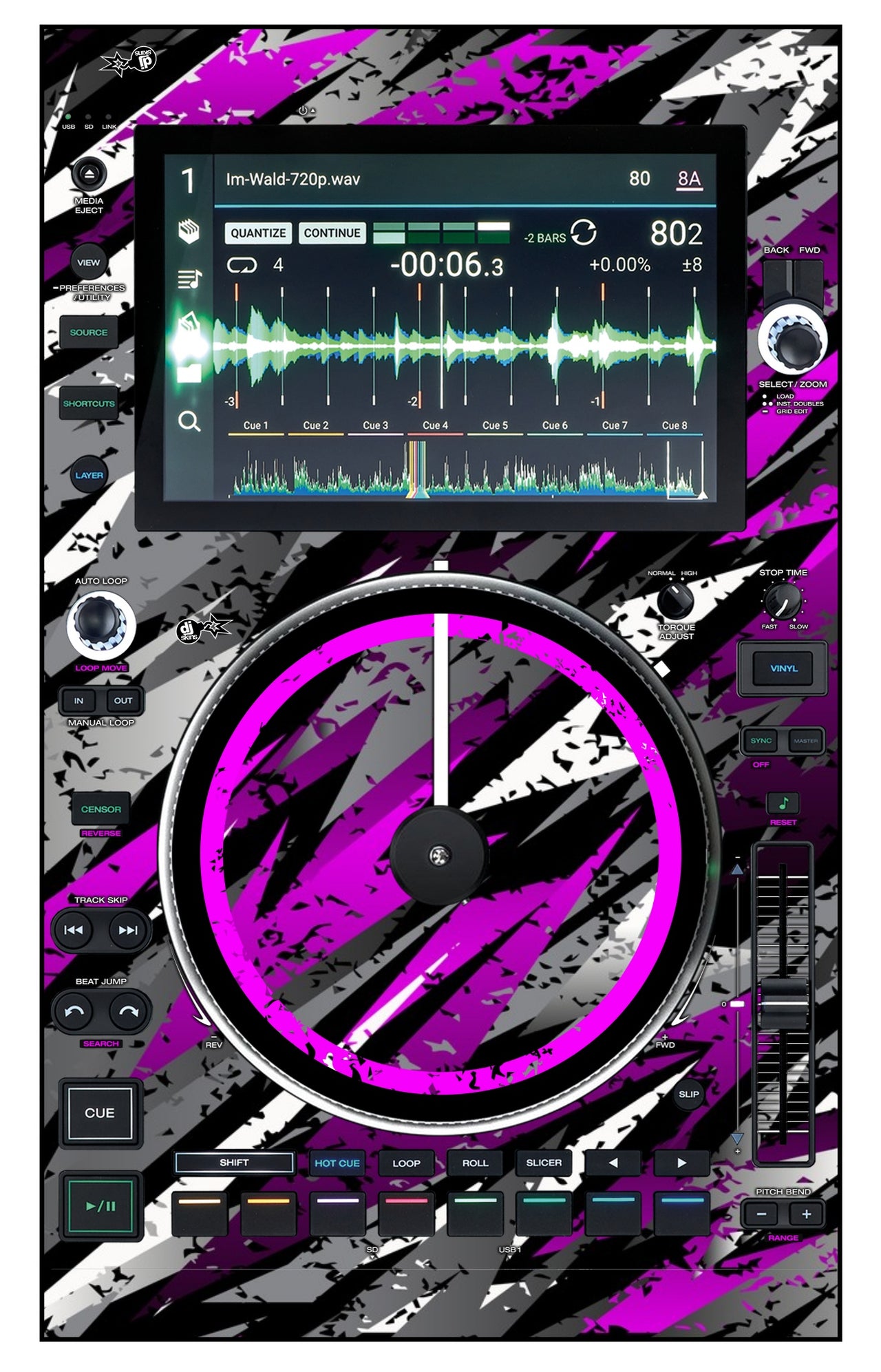 Denon DJ SC 6000 M Skin Sparkasm Pink