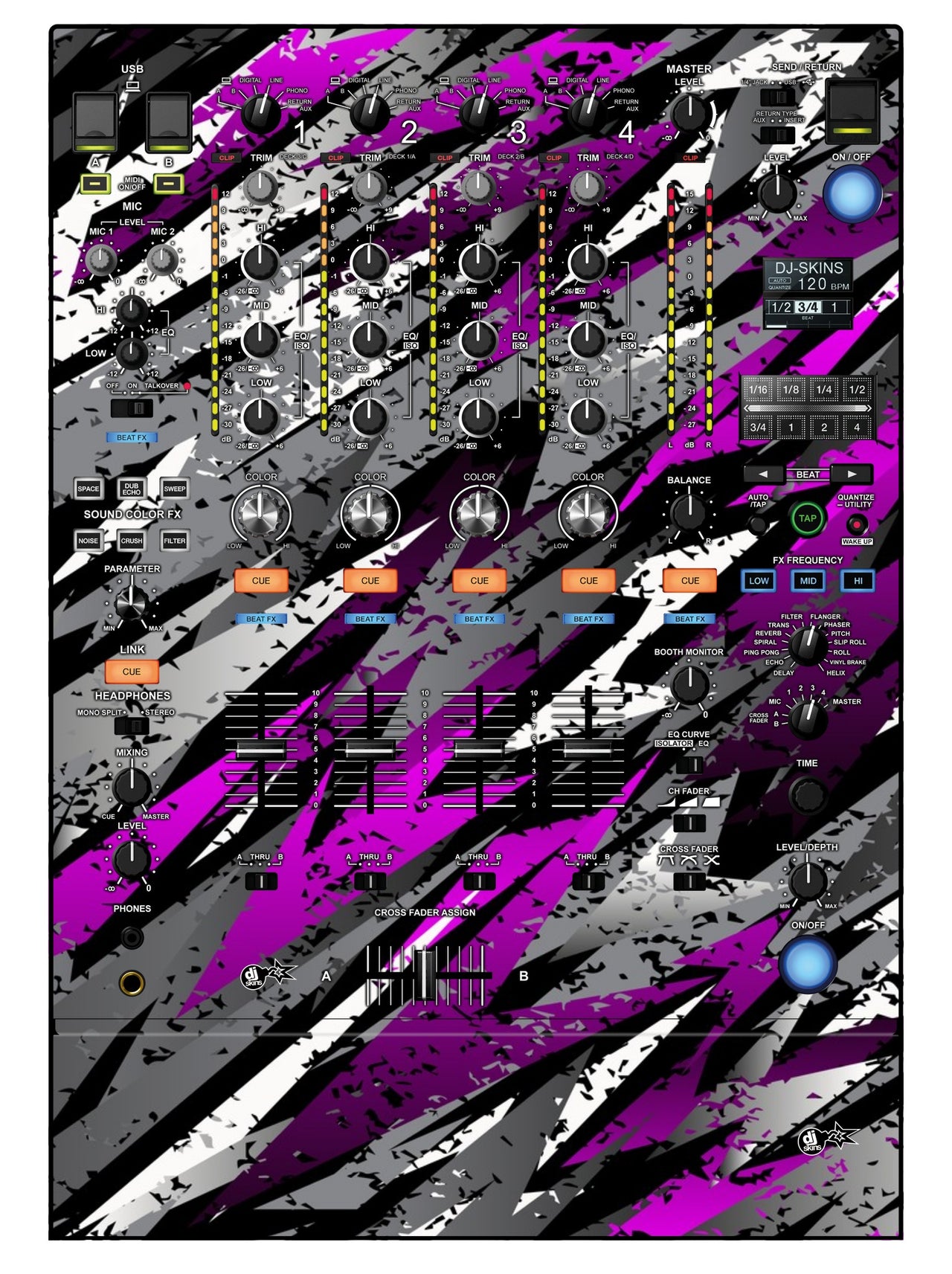 Pioneer DJ DJM 900 NEXUS 2 Skin Sparkasm Pink