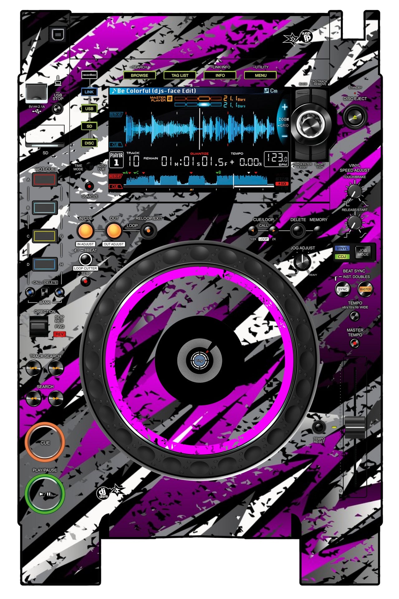 Pioneer DJ CDJ 2000 NEXUS 2 Skin Sparkasm Pink