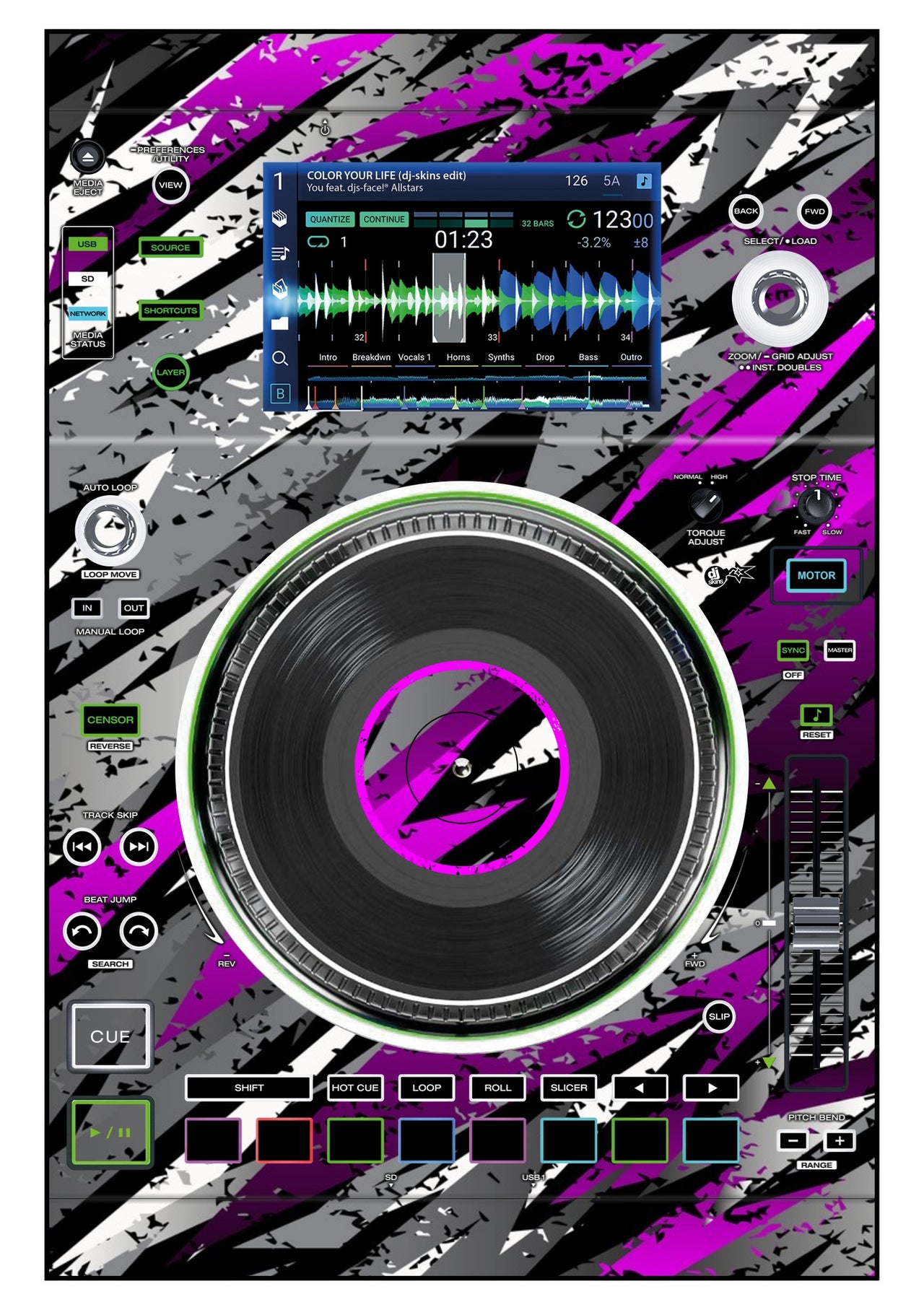 Denon DJ SC 5000 M Skin Sparkasm Pink