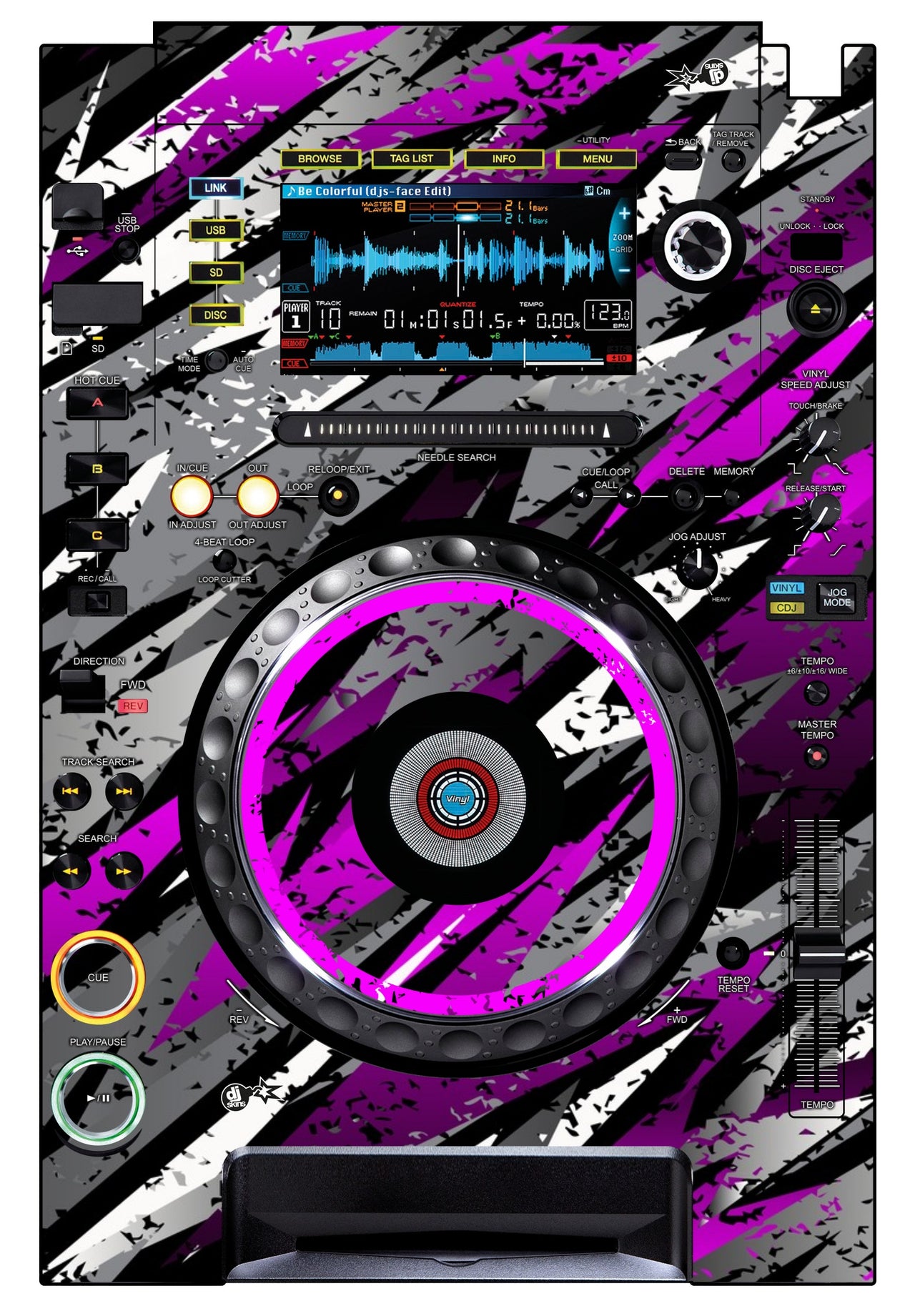 Pioneer DJ CDJ 2000 Skin Sparkasm Pink