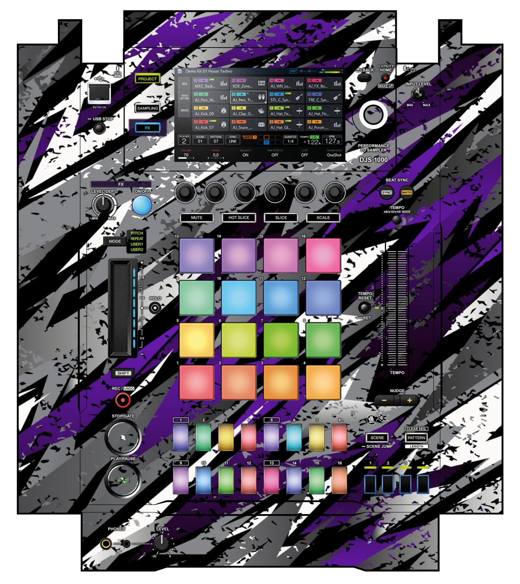 Pioneer DJ DJS 1000 Skin Sparkasm Purple