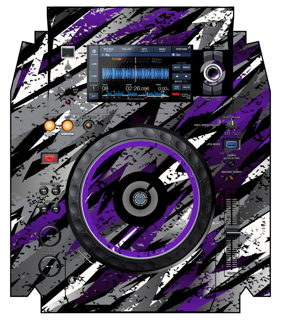 Pioneer DJ XDJ 1000 MK2 Skin Sparkasm Purple