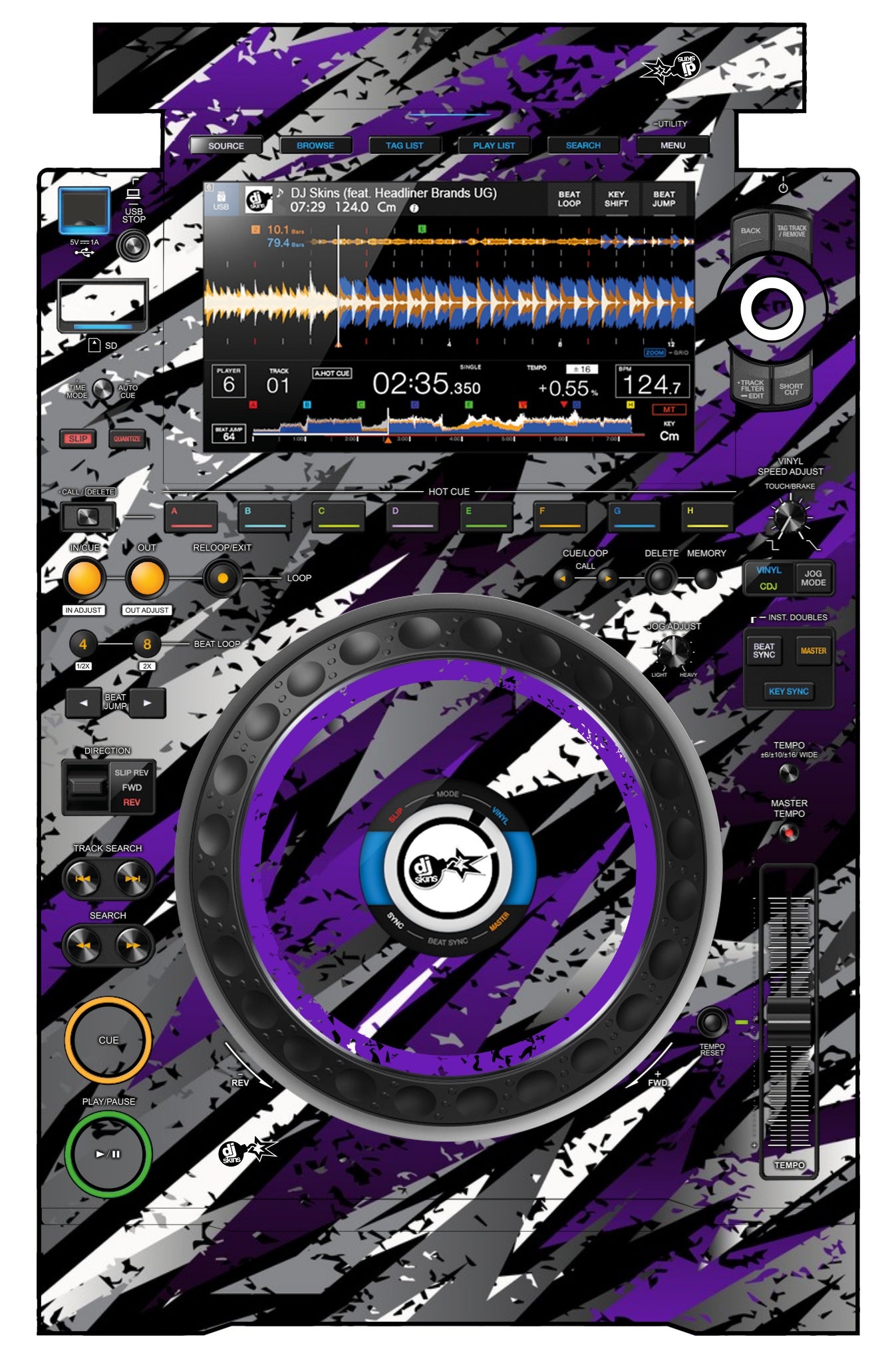 Pioneer DJ CDJ 3000 Skin Sparkasm Purple