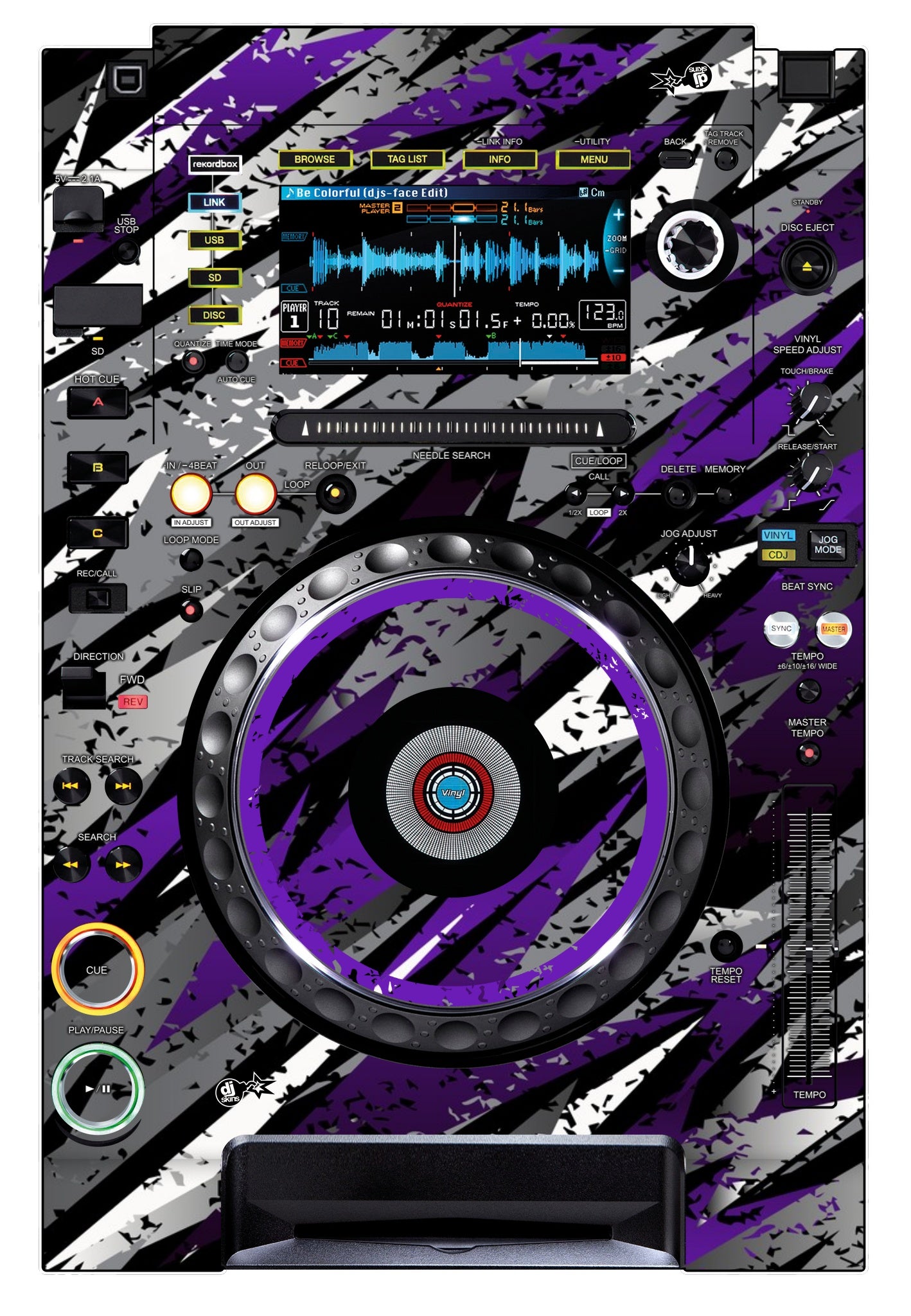 Pioneer DJ CDJ 2000 NEXUS Skin Sparkasm Purple