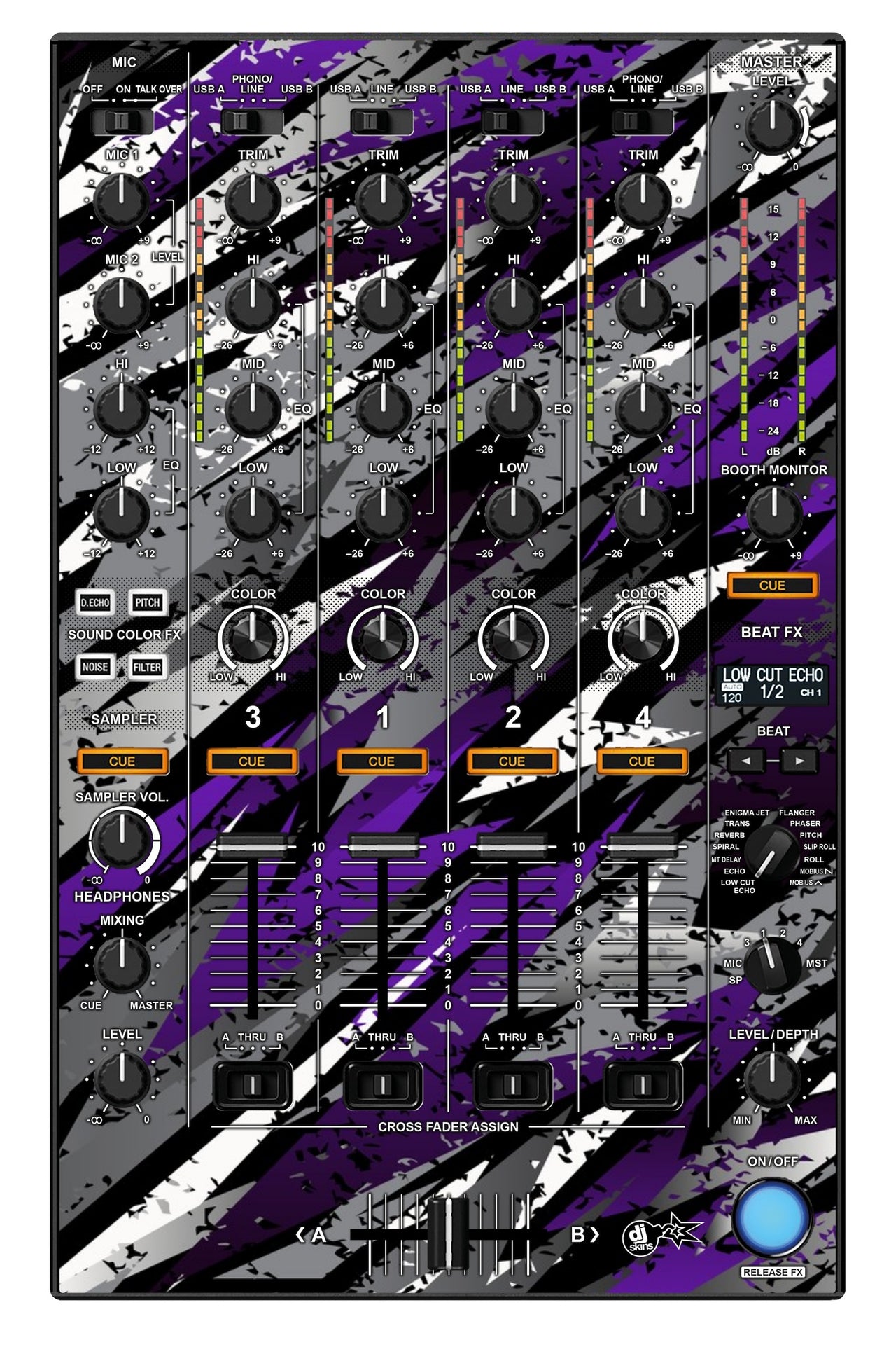 Pioneer DJ DDJ 1000 MIXER Skin Sparkasm Purple