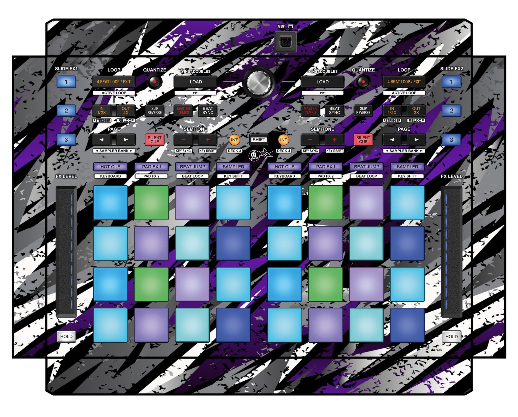 Pioneer DJ DDJ XP 1 Skin Sparkasm Purple