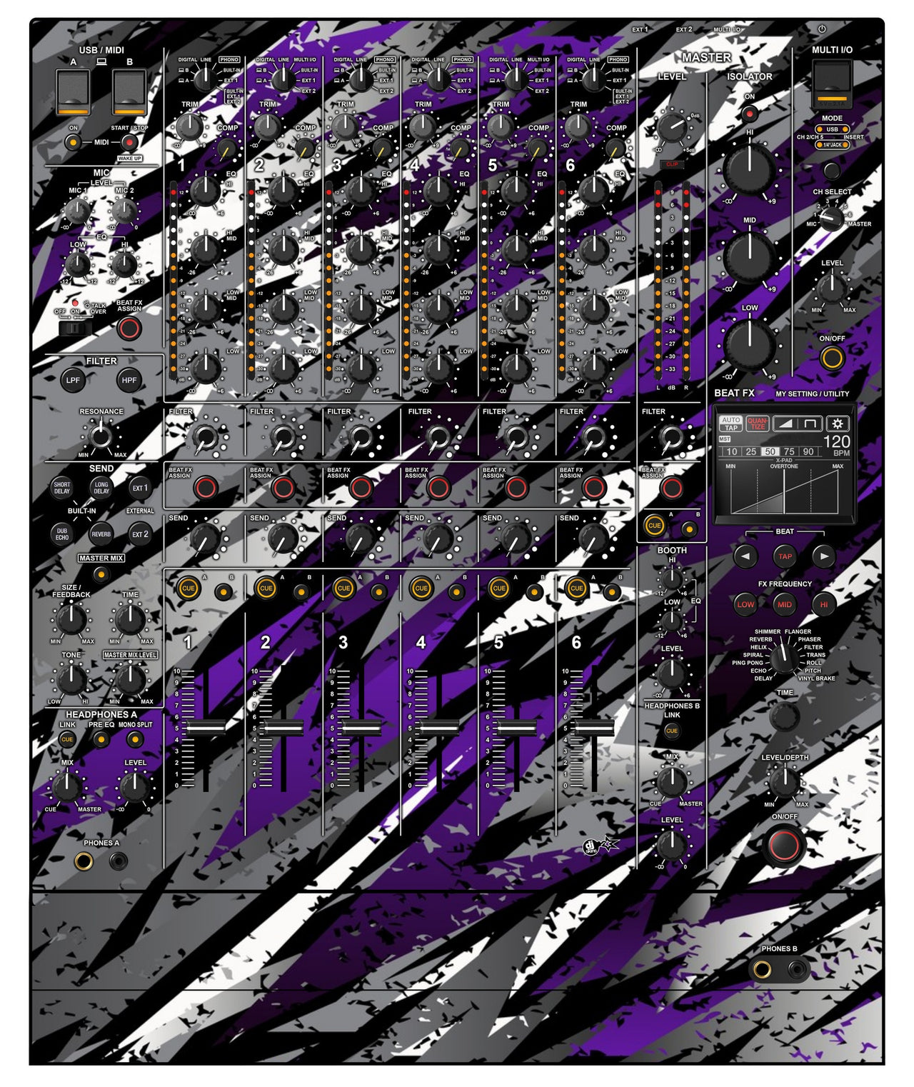Pioneer DJ DJM V10 LF Skin Sparkasm Purple