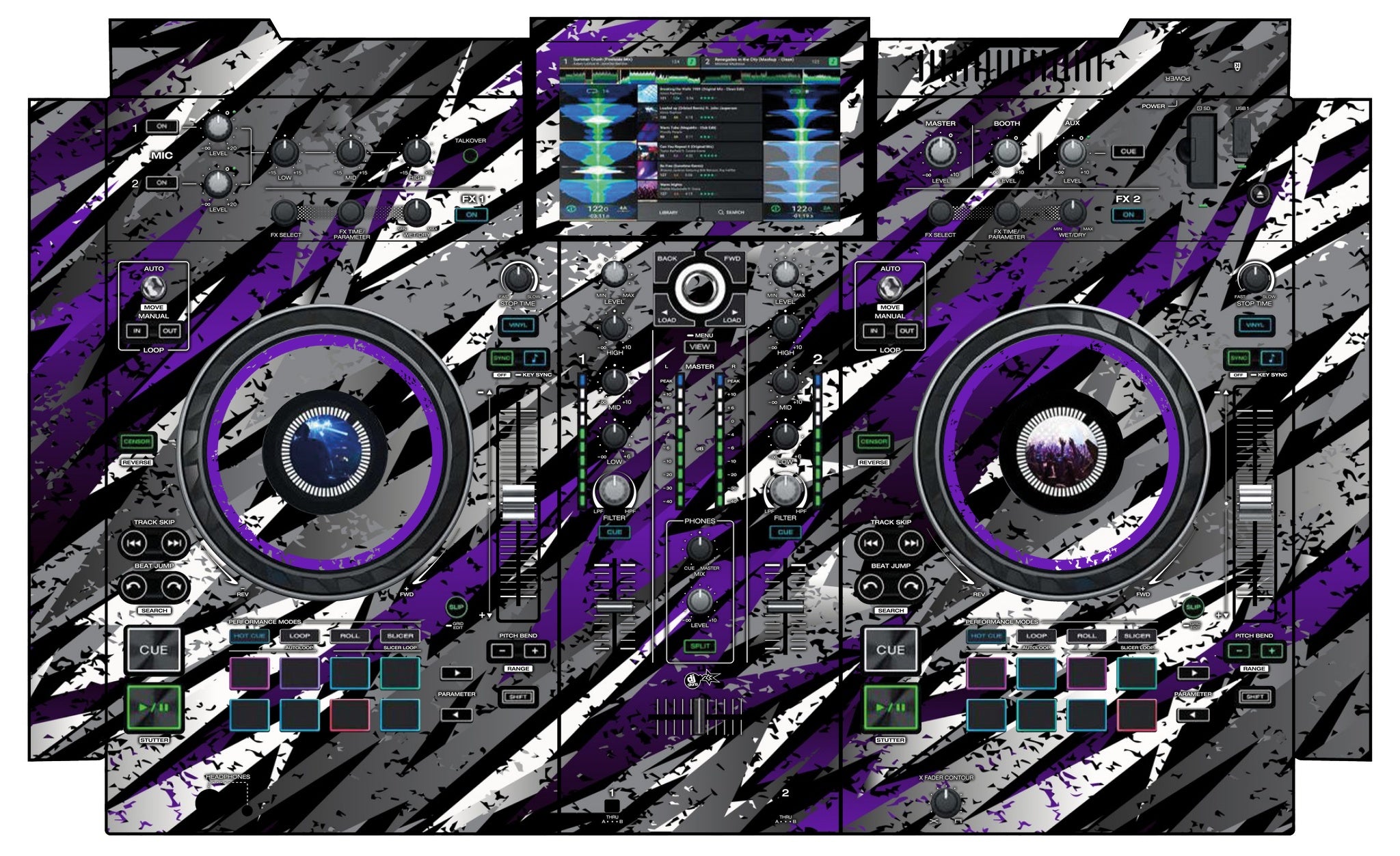 Denon DJ PRIME 2 Skin Sparkasm Purple