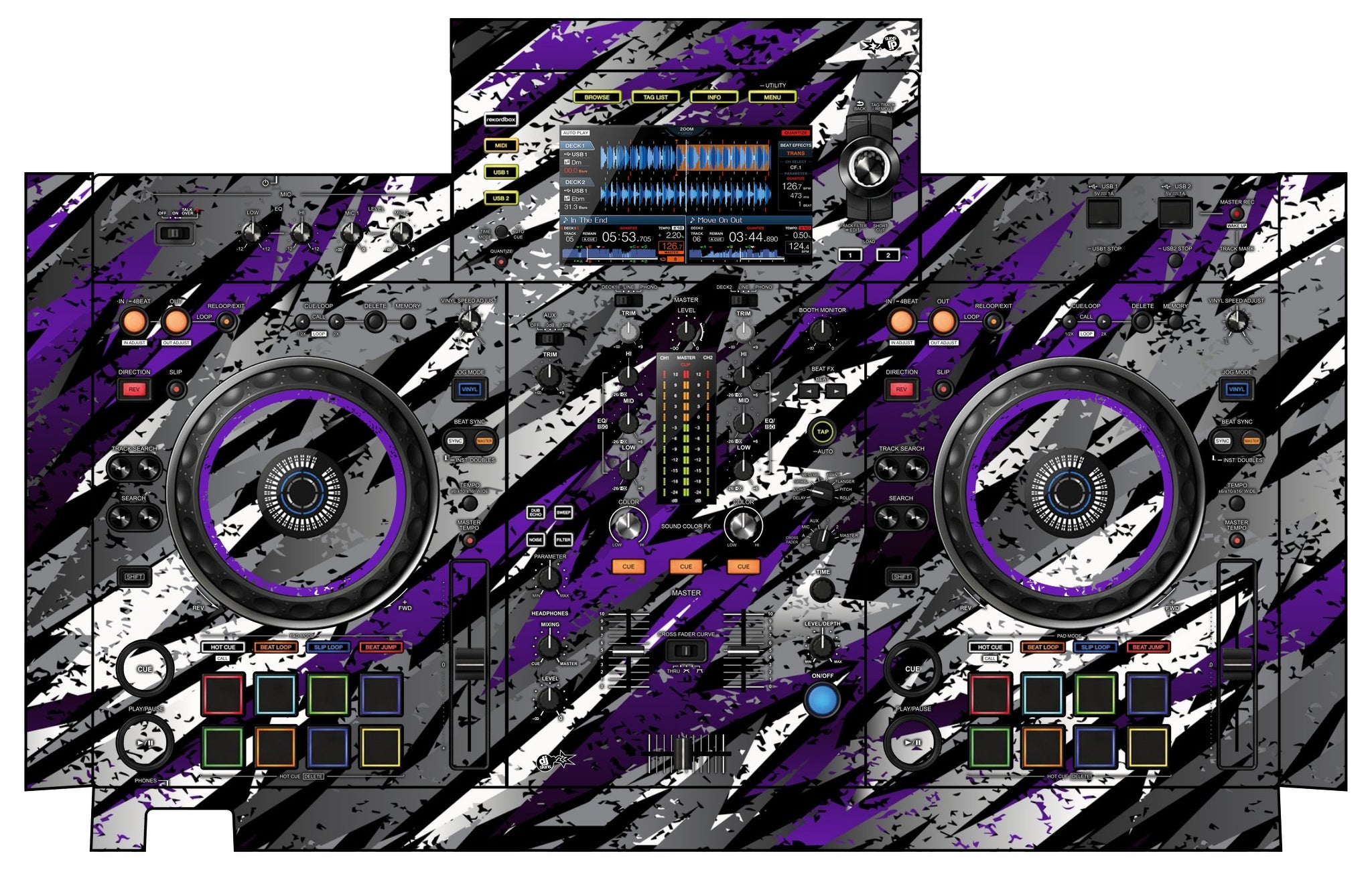 Pioneer DJ XDJ RX 2 Skin Sparkasm Purple