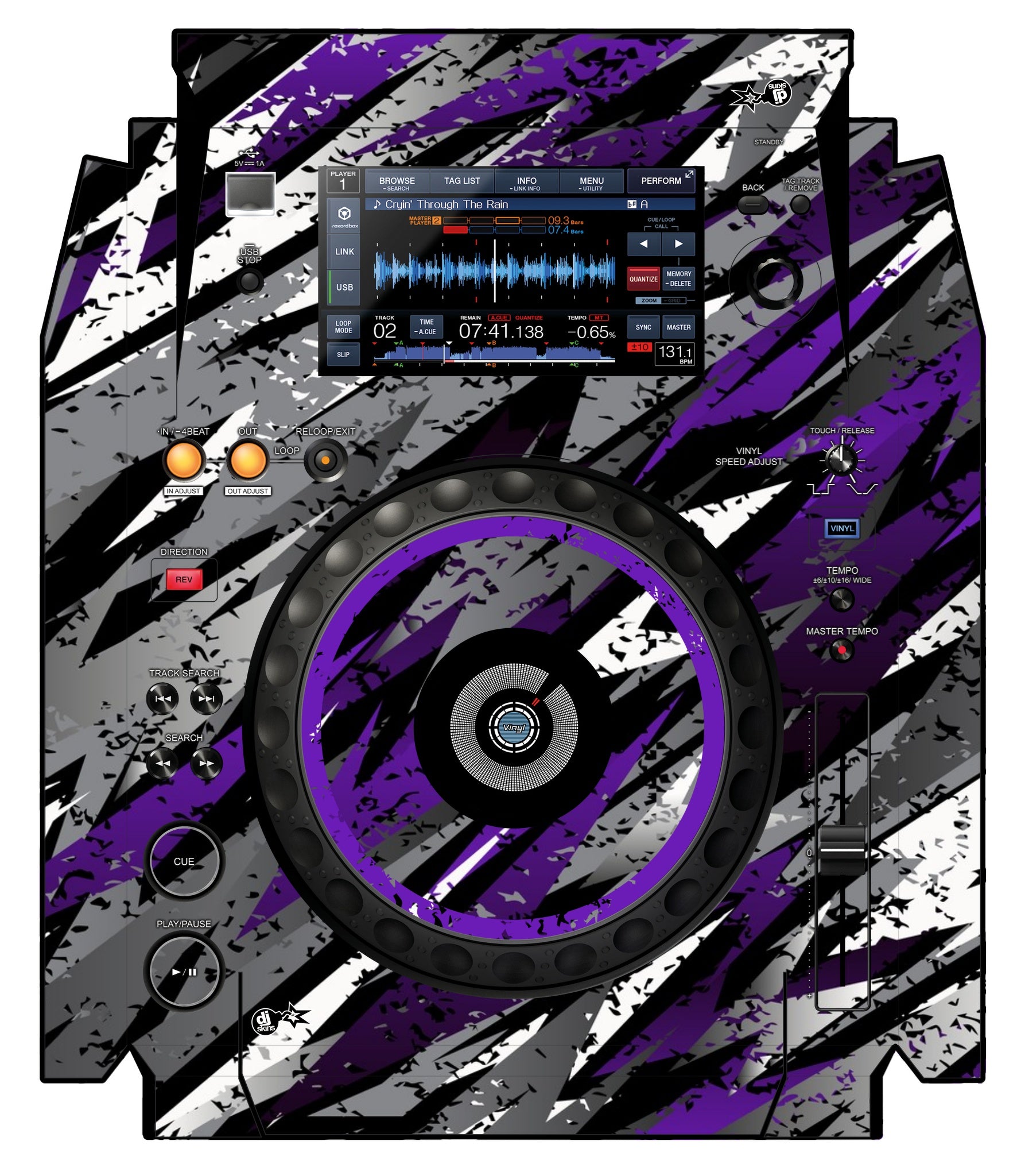 Pioneer DJ XDJ 1000 Skin Sparkasm Purple