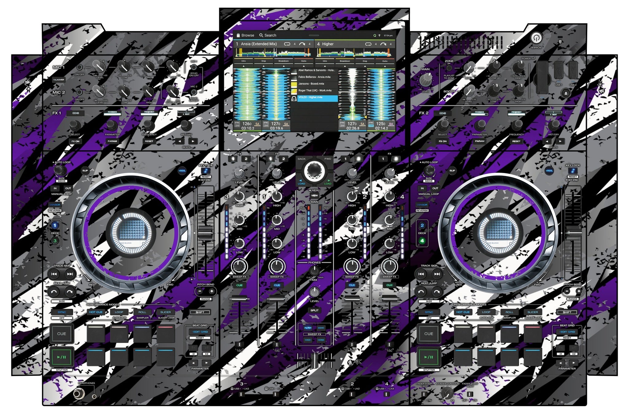 Denon DJ PRIME 4+ Skin Sparkasm Purple