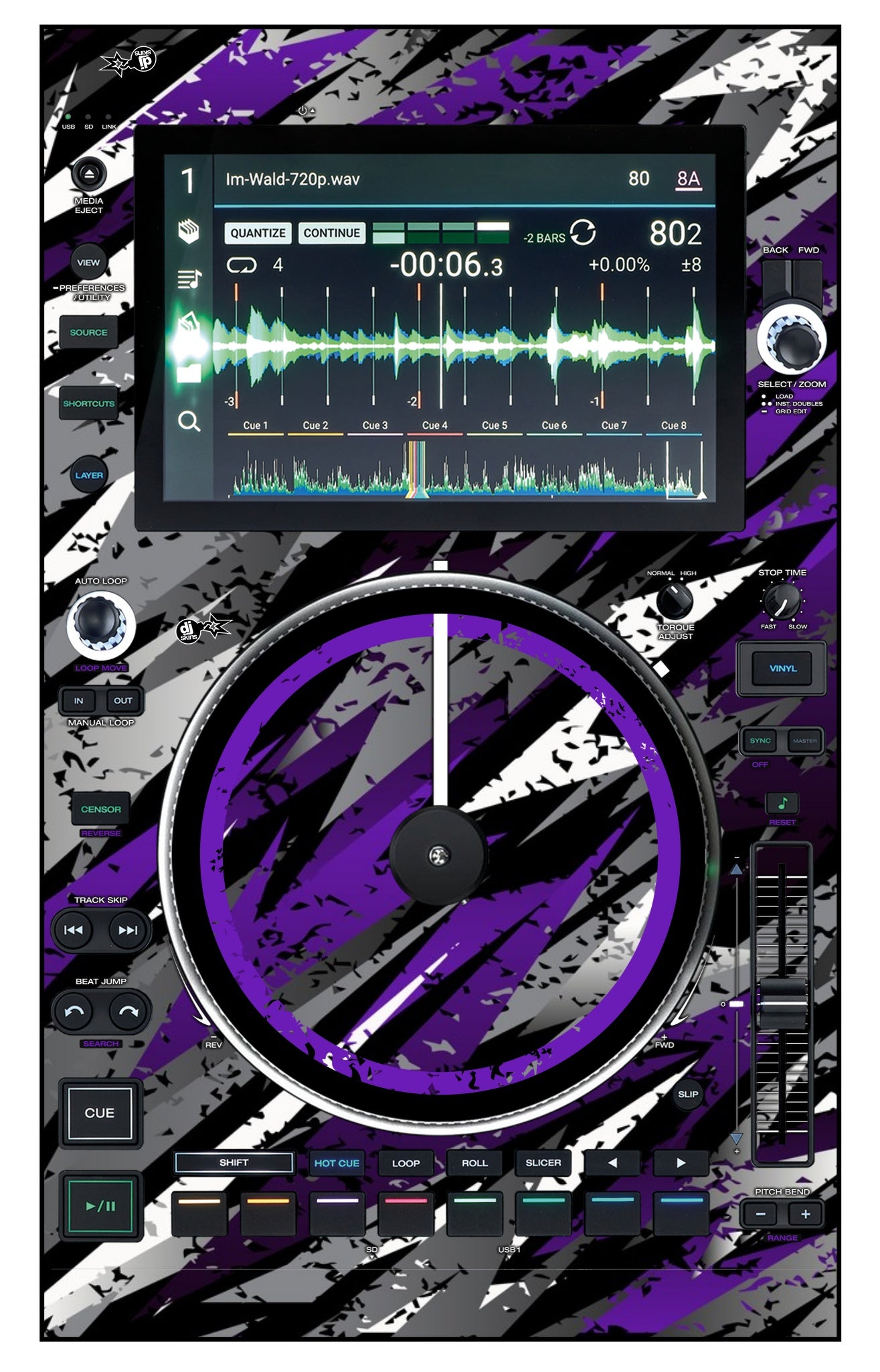 Denon DJ SC 6000 M Skin Sparkasm Purple