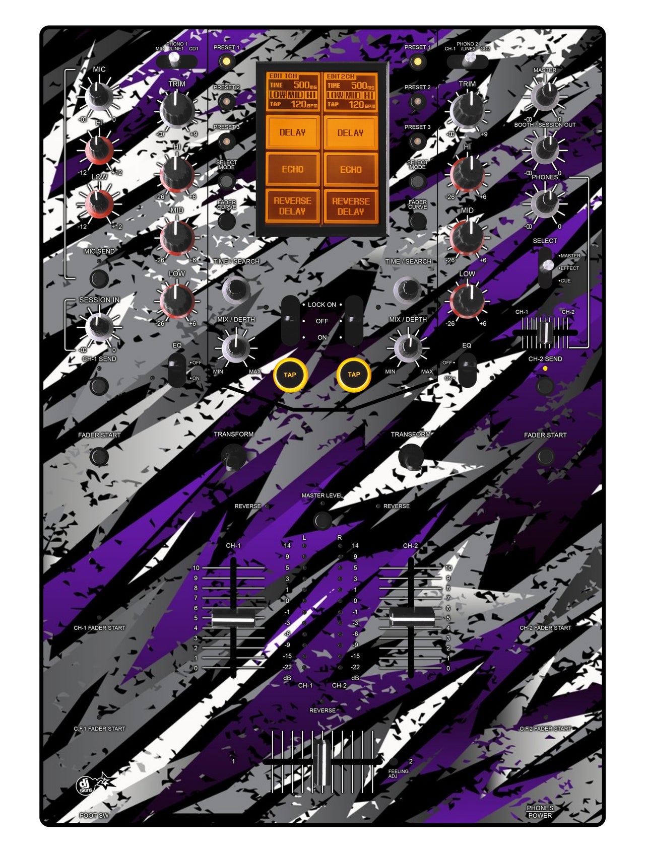 Pioneer DJ DJM 909 Skin Sparkasm Purple