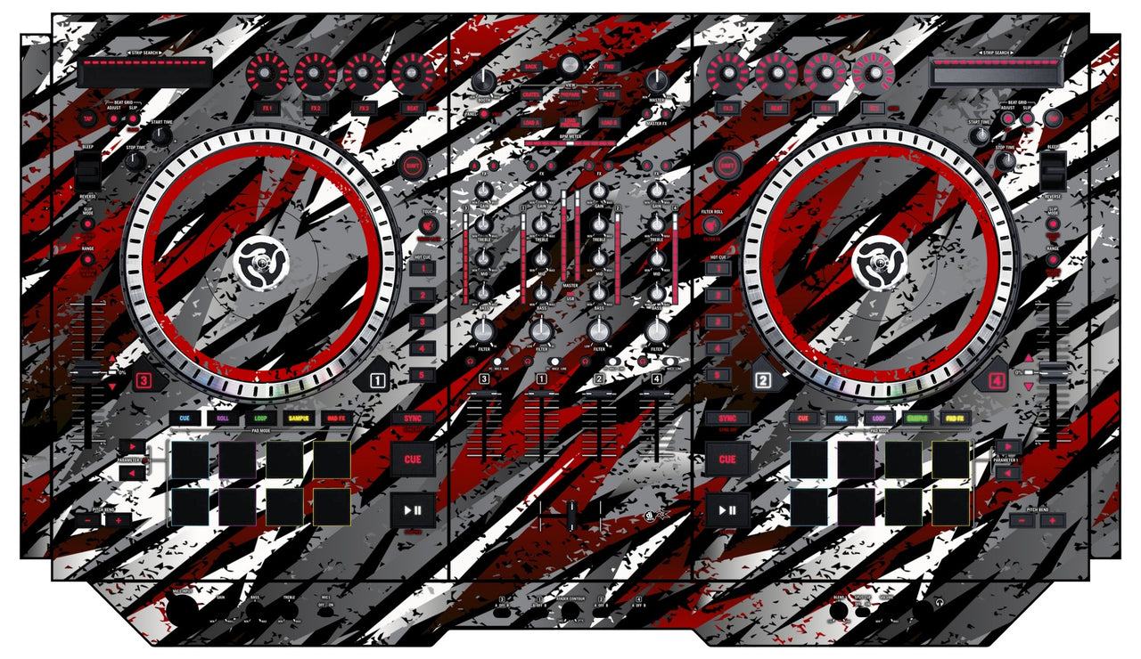 Numark NS 7 II Skin Sparkasm Red