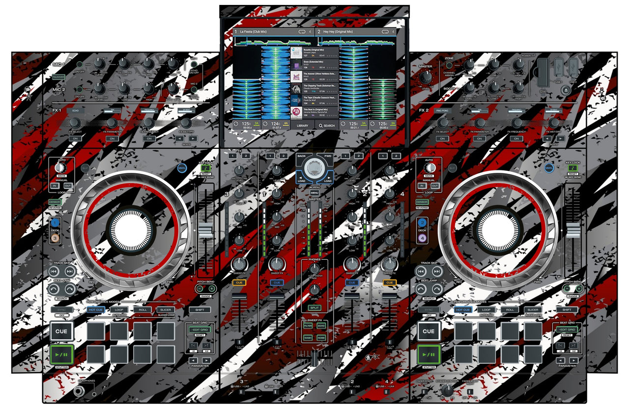 Denon DJ PRIME 4 Skin Sparkasm Red