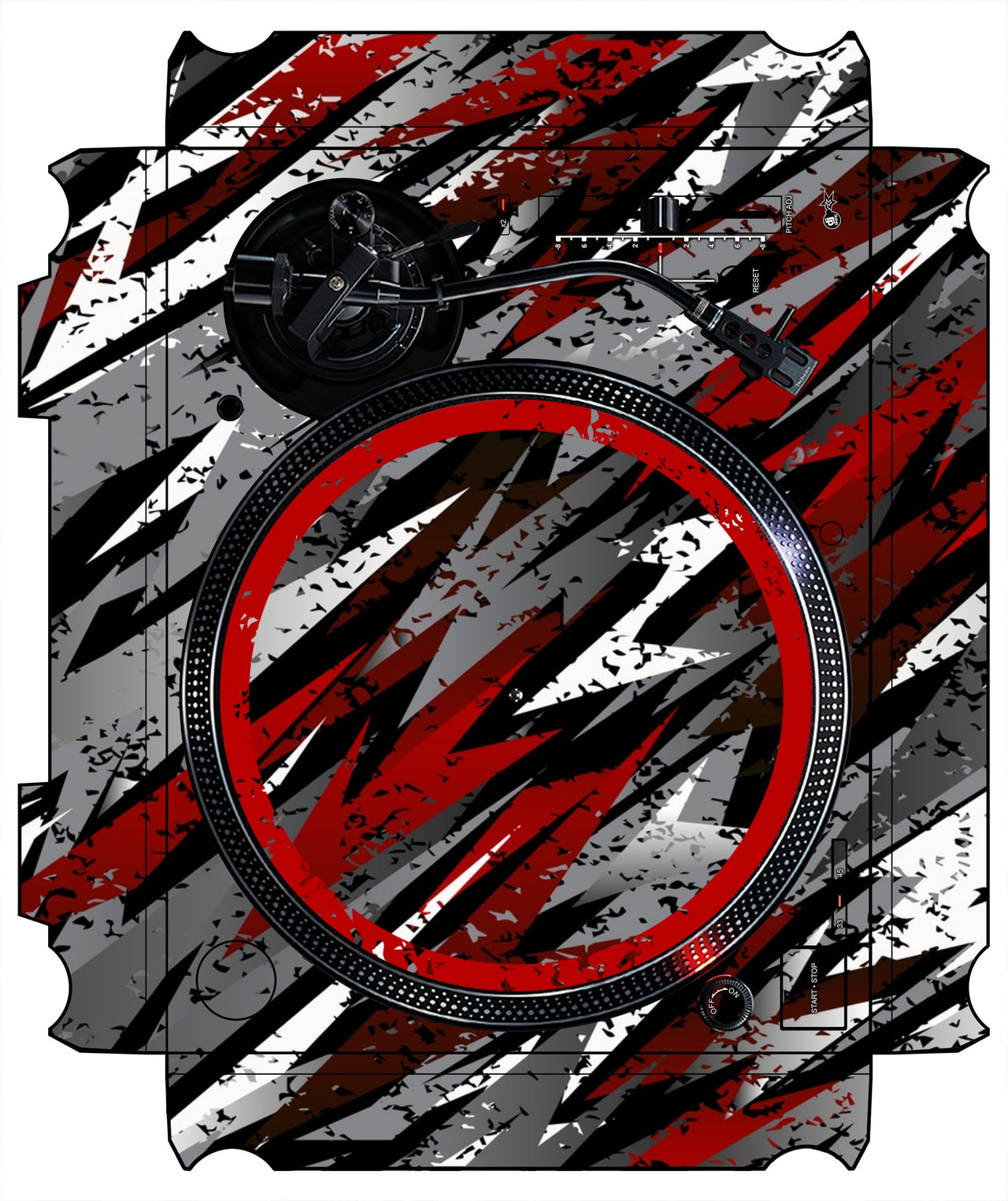 Technics 1200 / 1210 MK7 VERTICAL Skin Sparkasm Red