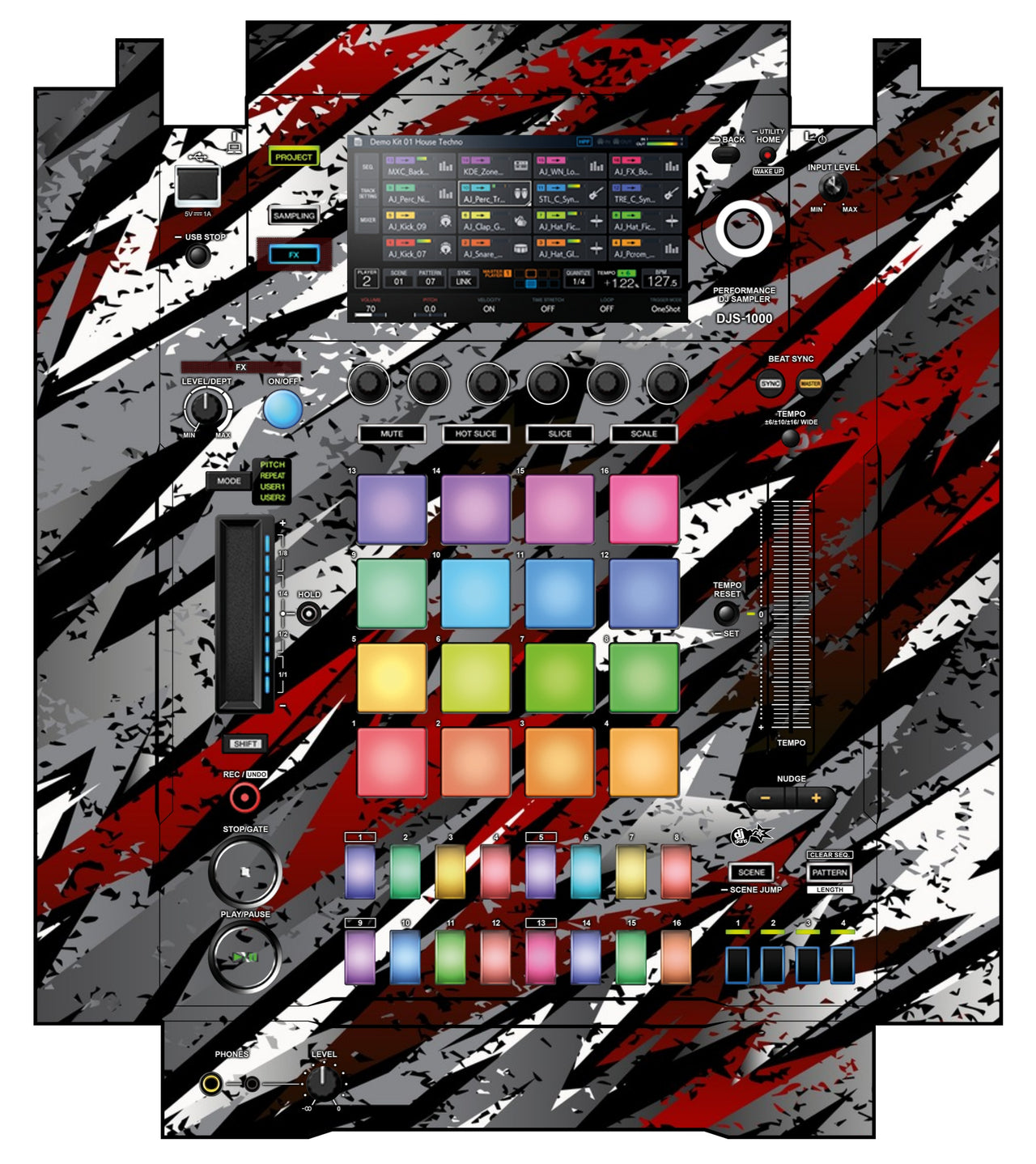Pioneer DJ DJS 1000 Skin Sparkasm Red