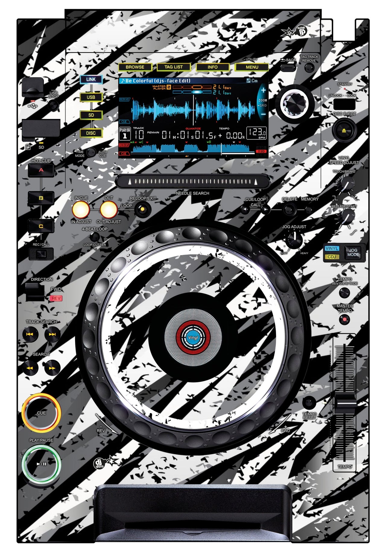 Pioneer DJ CDJ 2000 Skin Sparkasm White