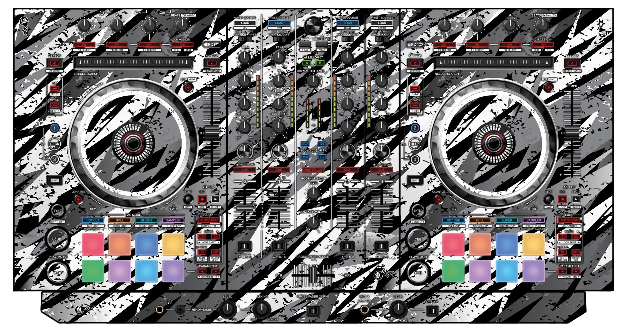 Pioneer DJ DDJ SX 3 Skin Sparkasm White