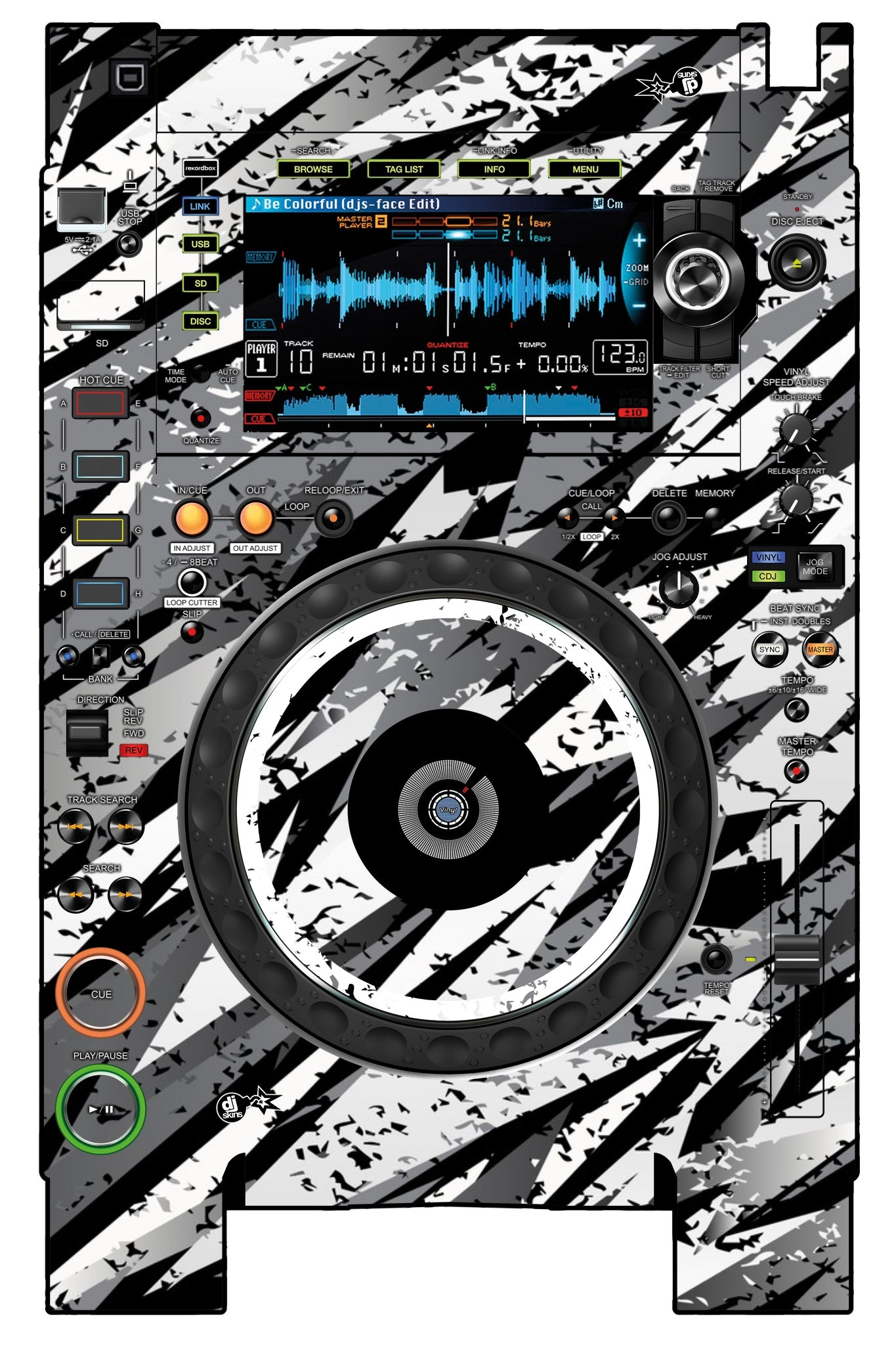 Pioneer DJ CDJ 2000 NEXUS 2 Skin Sparkasm White