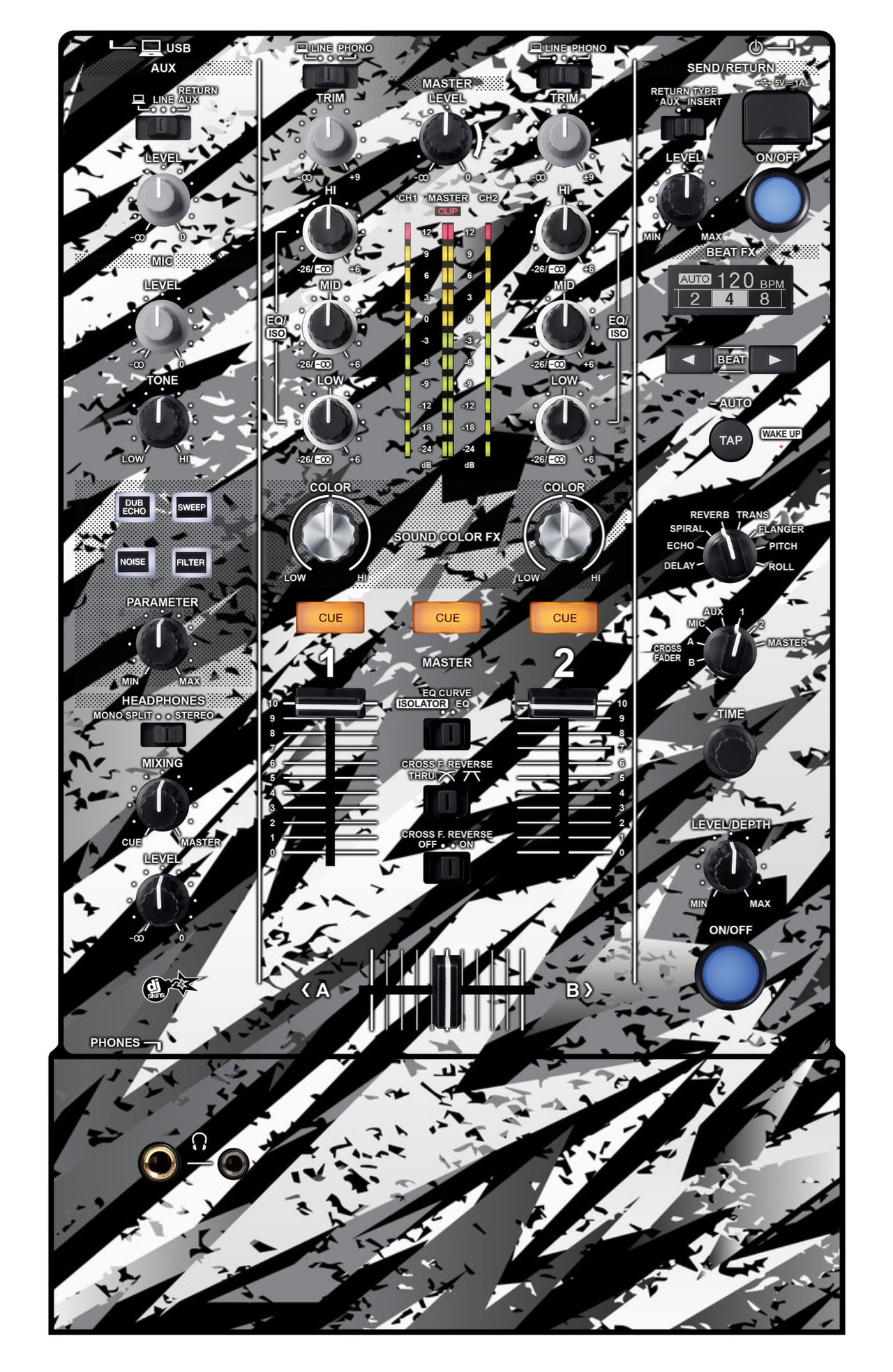 Pioneer DJ DJM 450 Skin Sparkasm White