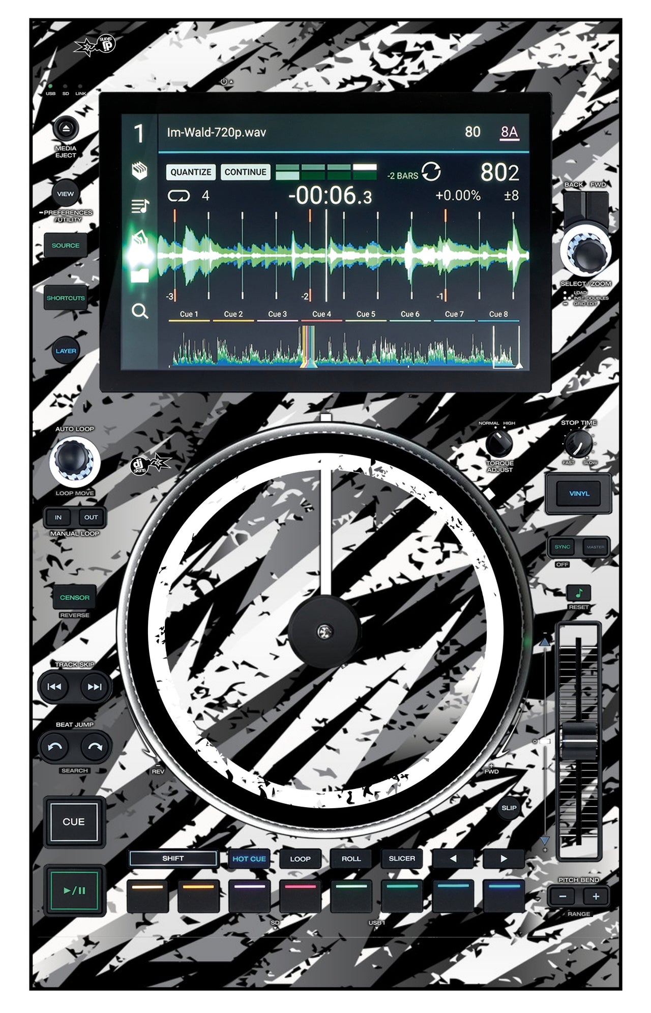 Denon DJ SC 6000 M Skin Sparkasm White