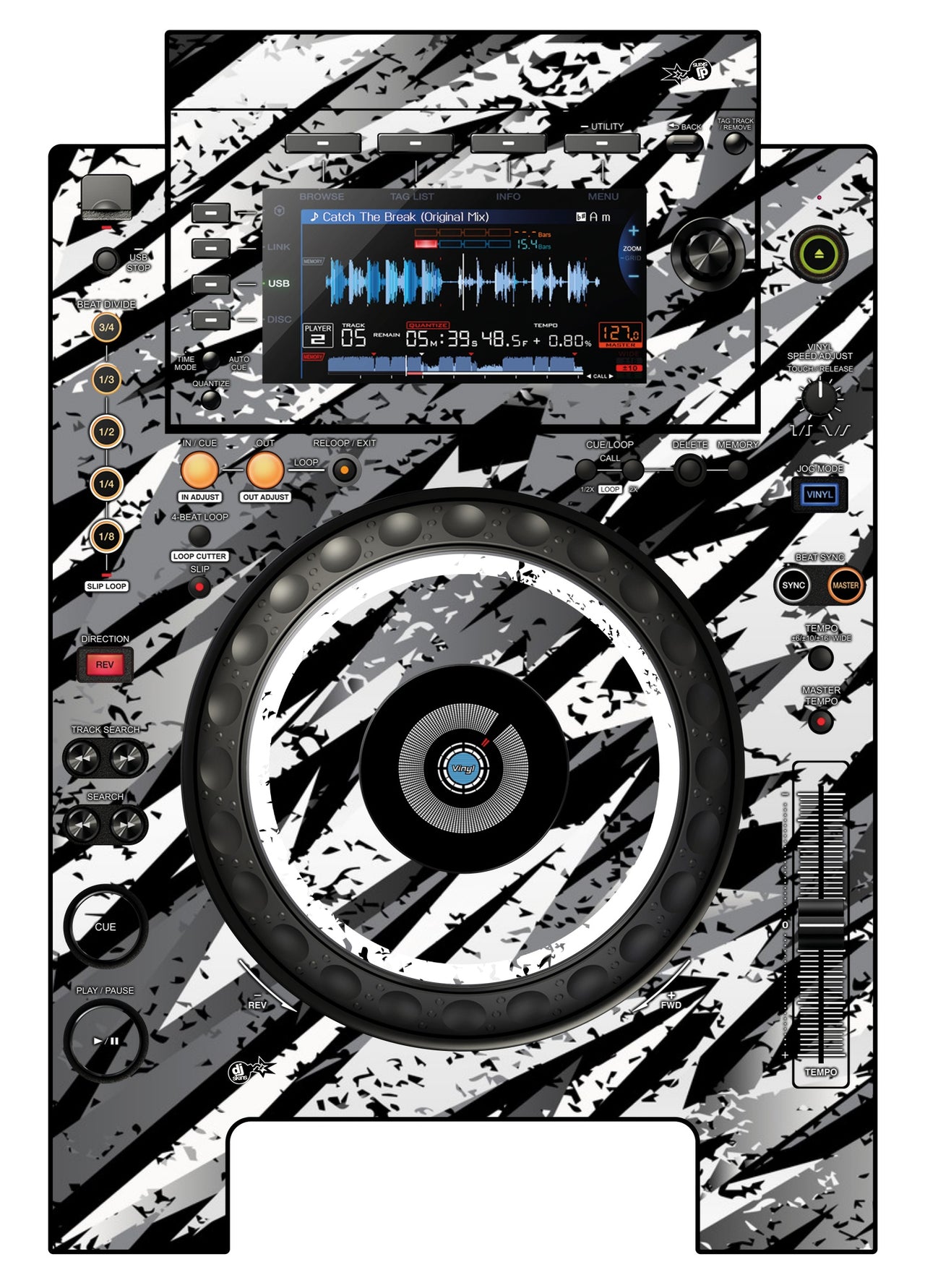Pioneer DJ CDJ 900 NEXUS Skin Sparkasm White