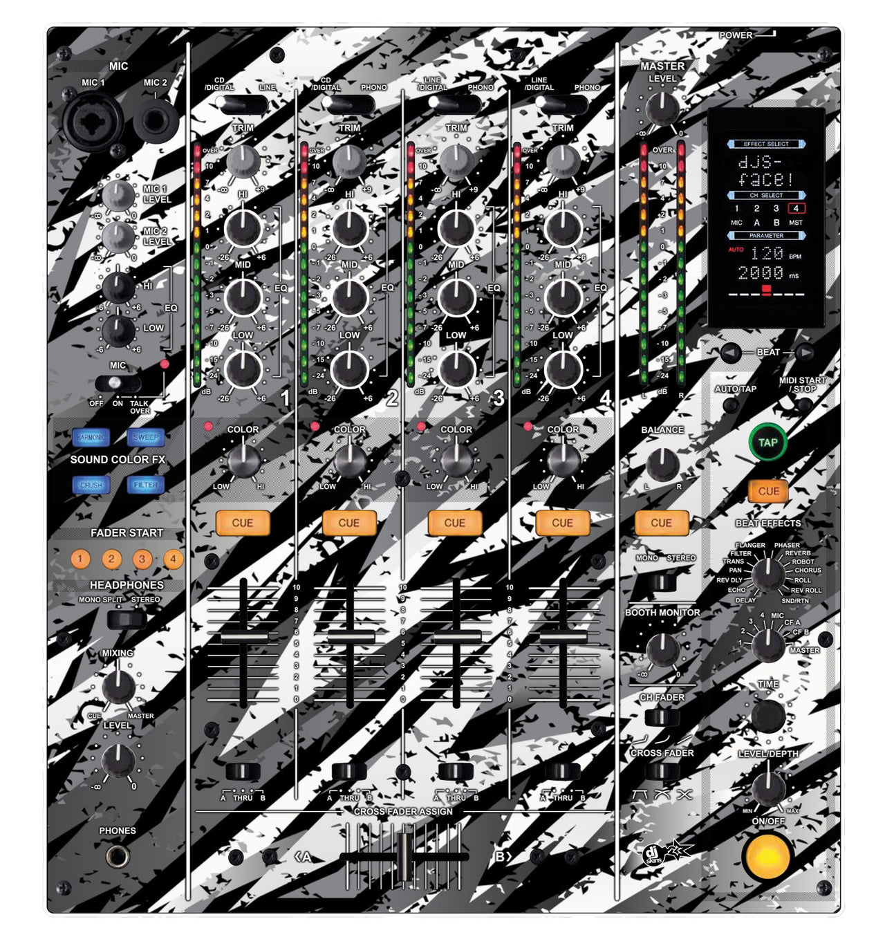 Pioneer DJ DJM 800 Skin Sparkasm White