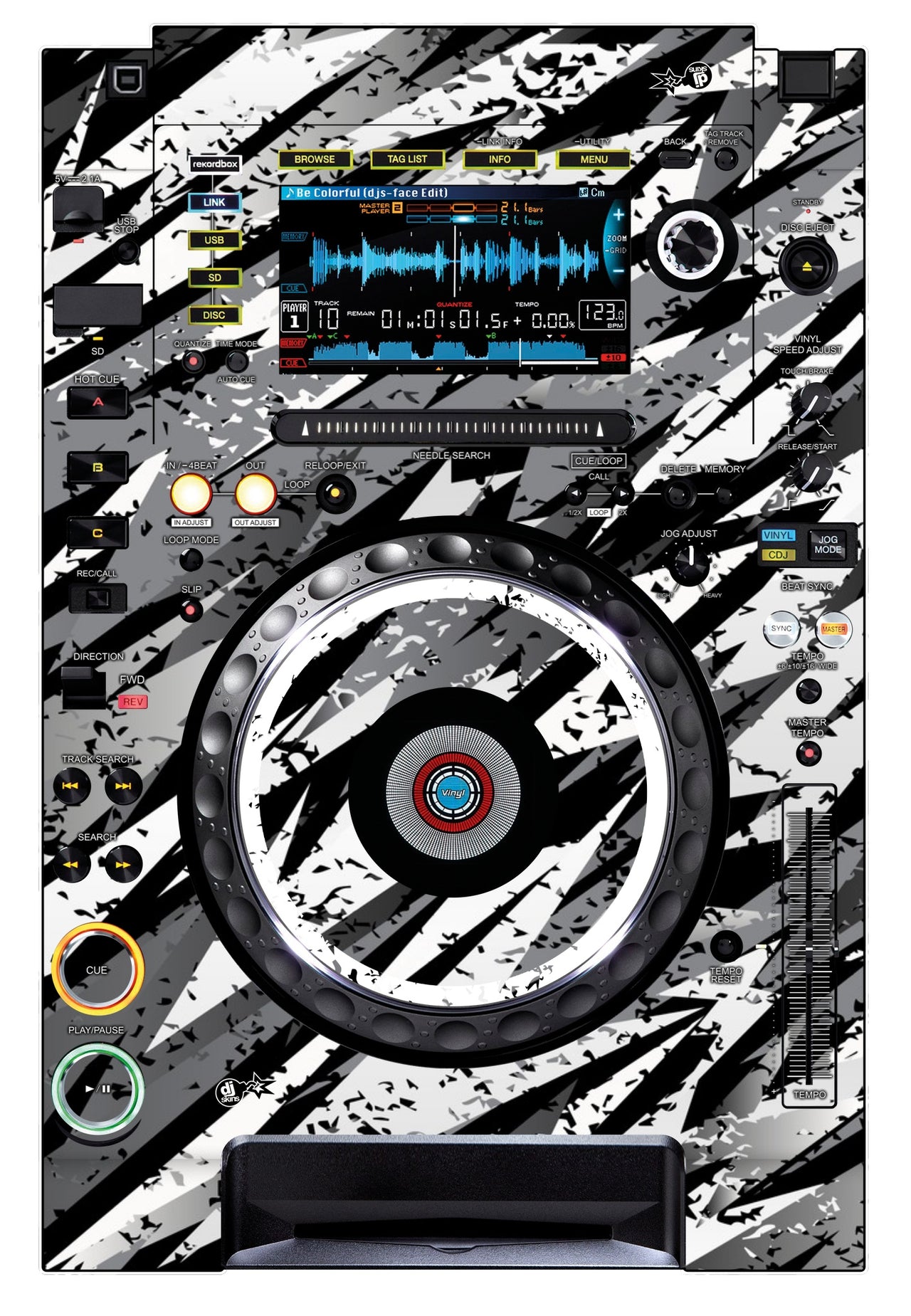Pioneer DJ CDJ 2000 NEXUS Skin Sparkasm White