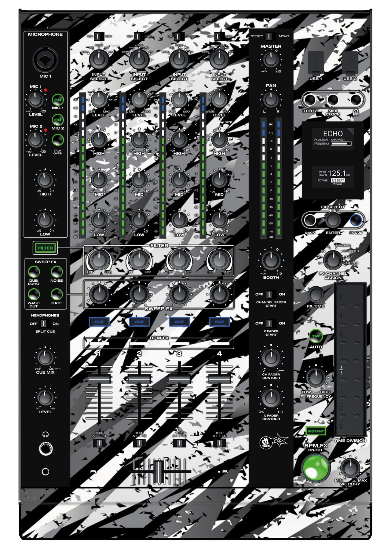 Denon DJ X 1800 Skin Sparkasm White