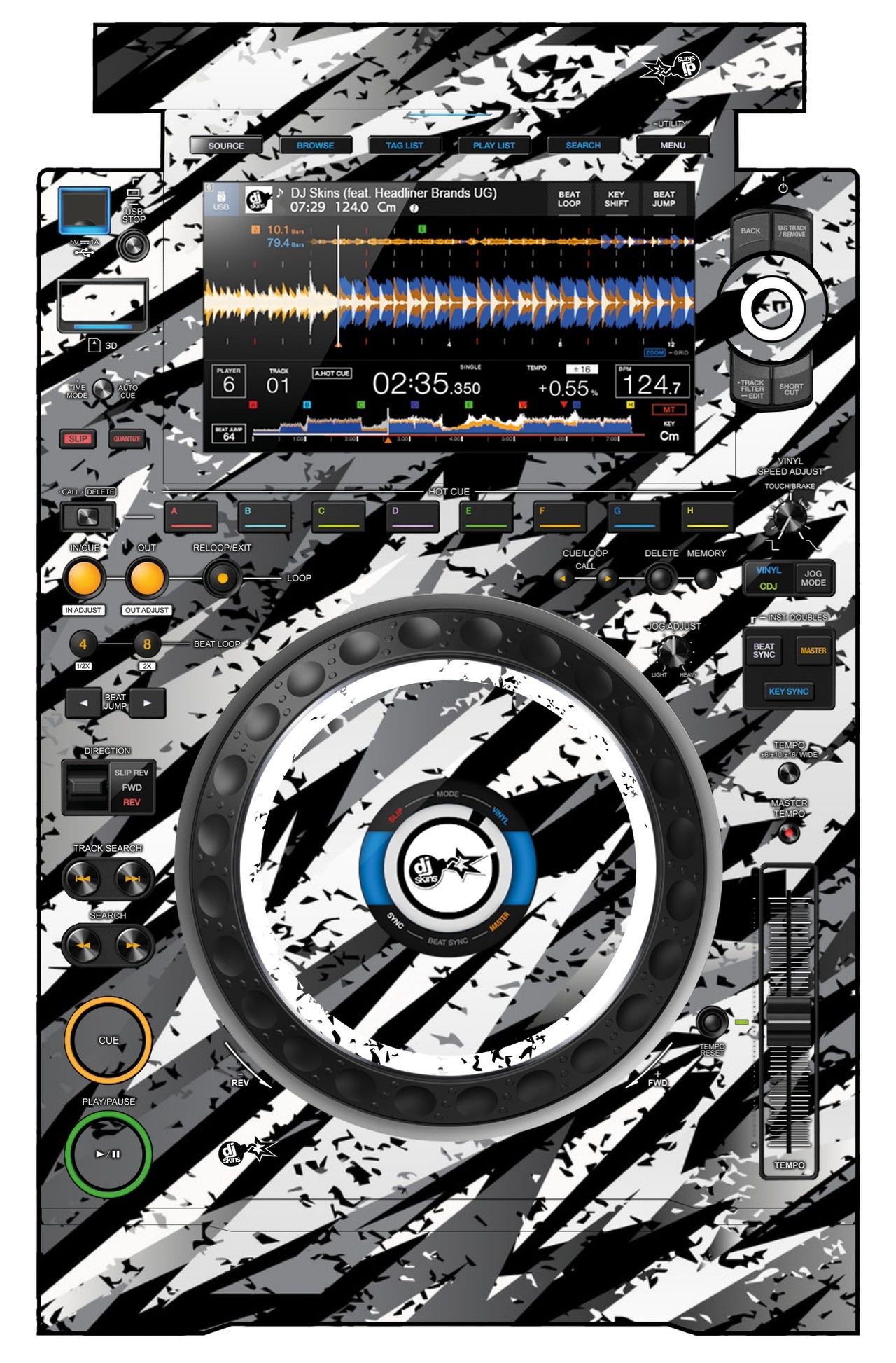 Pioneer DJ CDJ 3000 Skin Sparkasm White