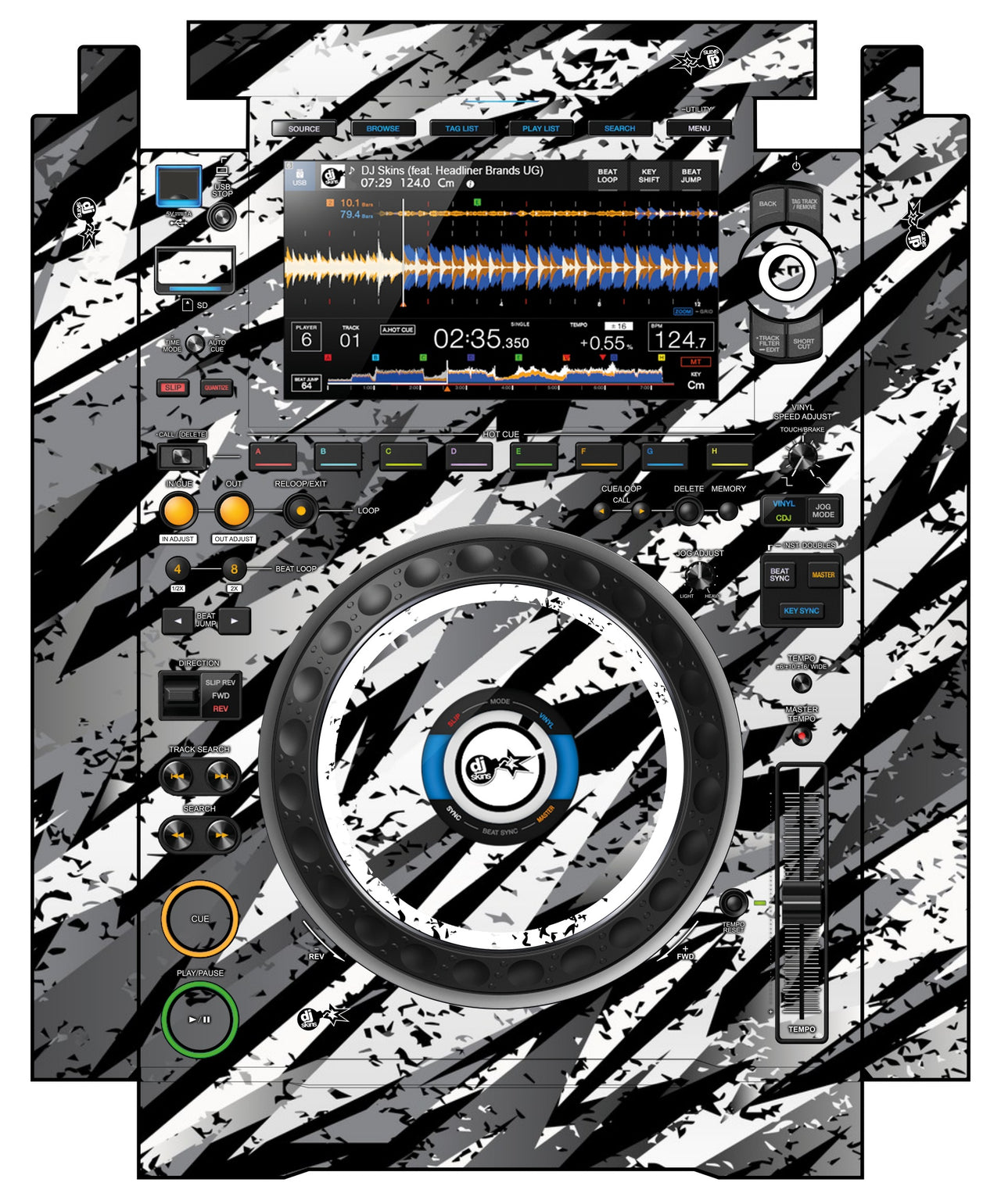 Pioneer DJ CDJ 3000 incl. SIDES Skin Sparkasm White