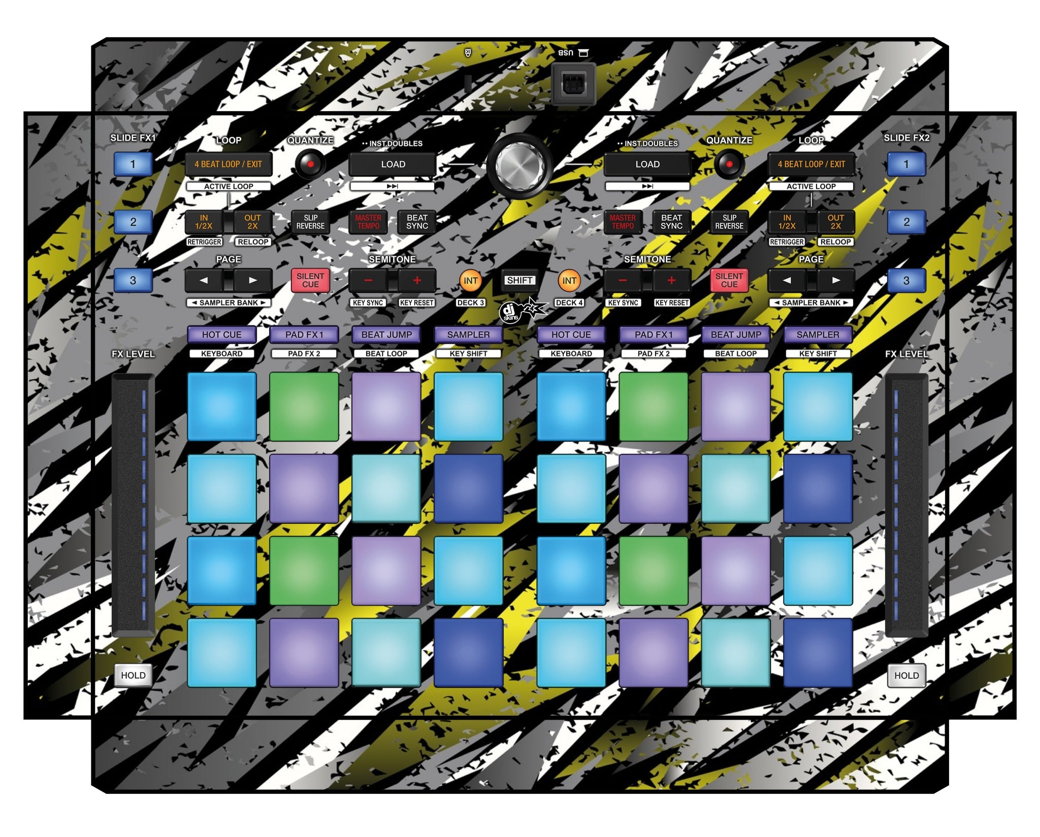 Pioneer DJ DDJ XP 1 Skin Sparkasm Yellow