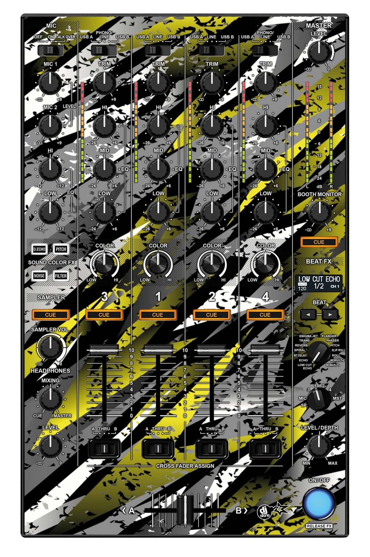 Pioneer DJ DDJ 1000 MIXER Skin Sparkasm Yellow