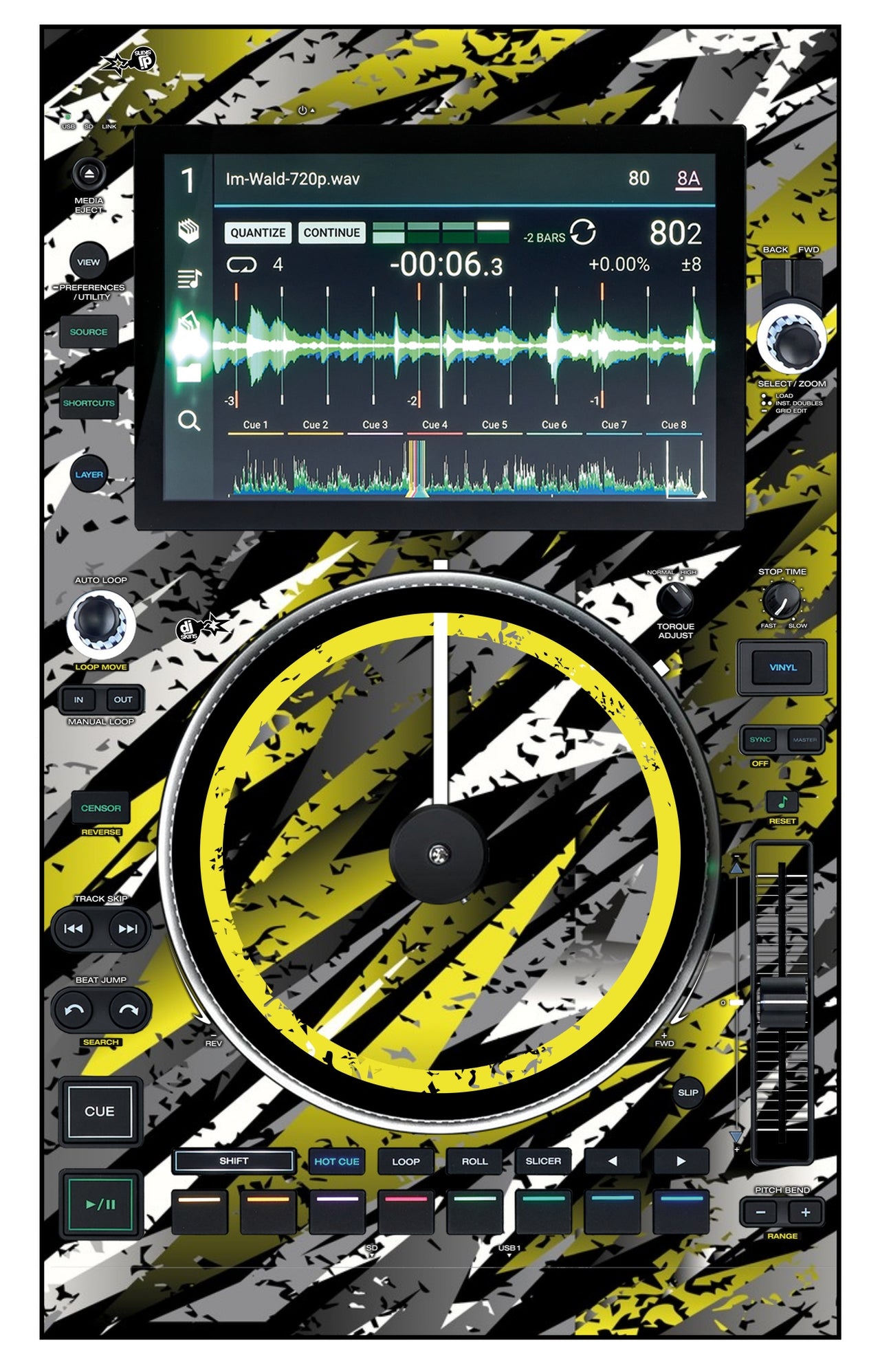 Denon DJ SC 6000 M Skin Sparkasm Yellow