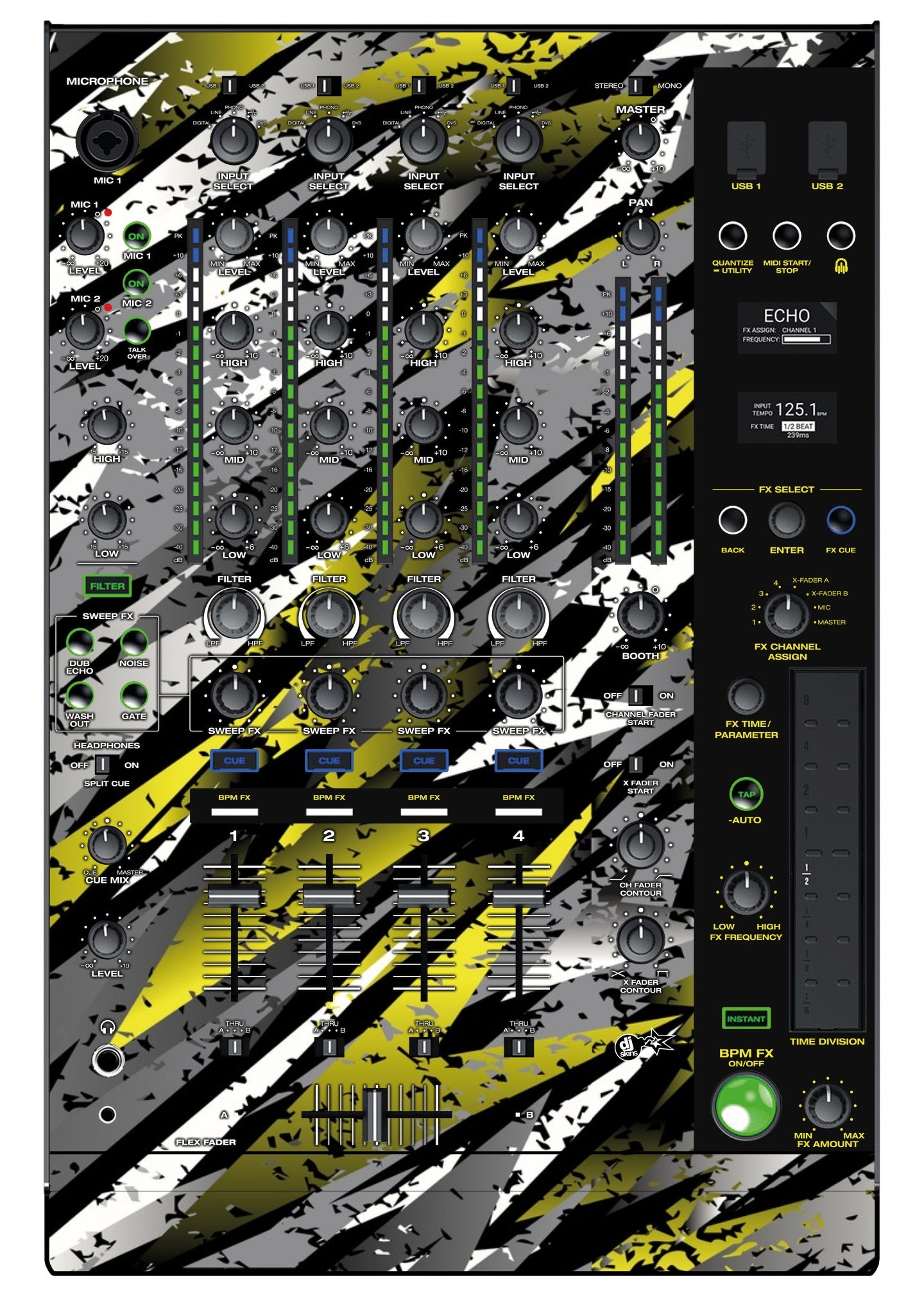 Denon DJ X 1850 Skin Sparkasm Yellow