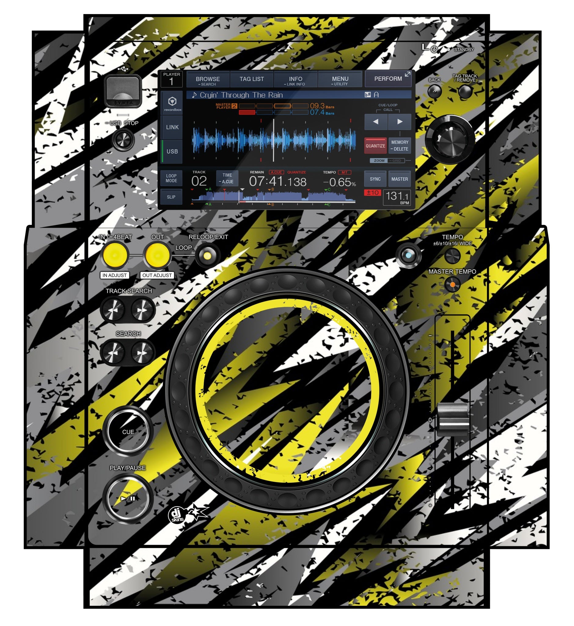 Pioneer DJ XDJ 700 Skin Sparkasm Yellow