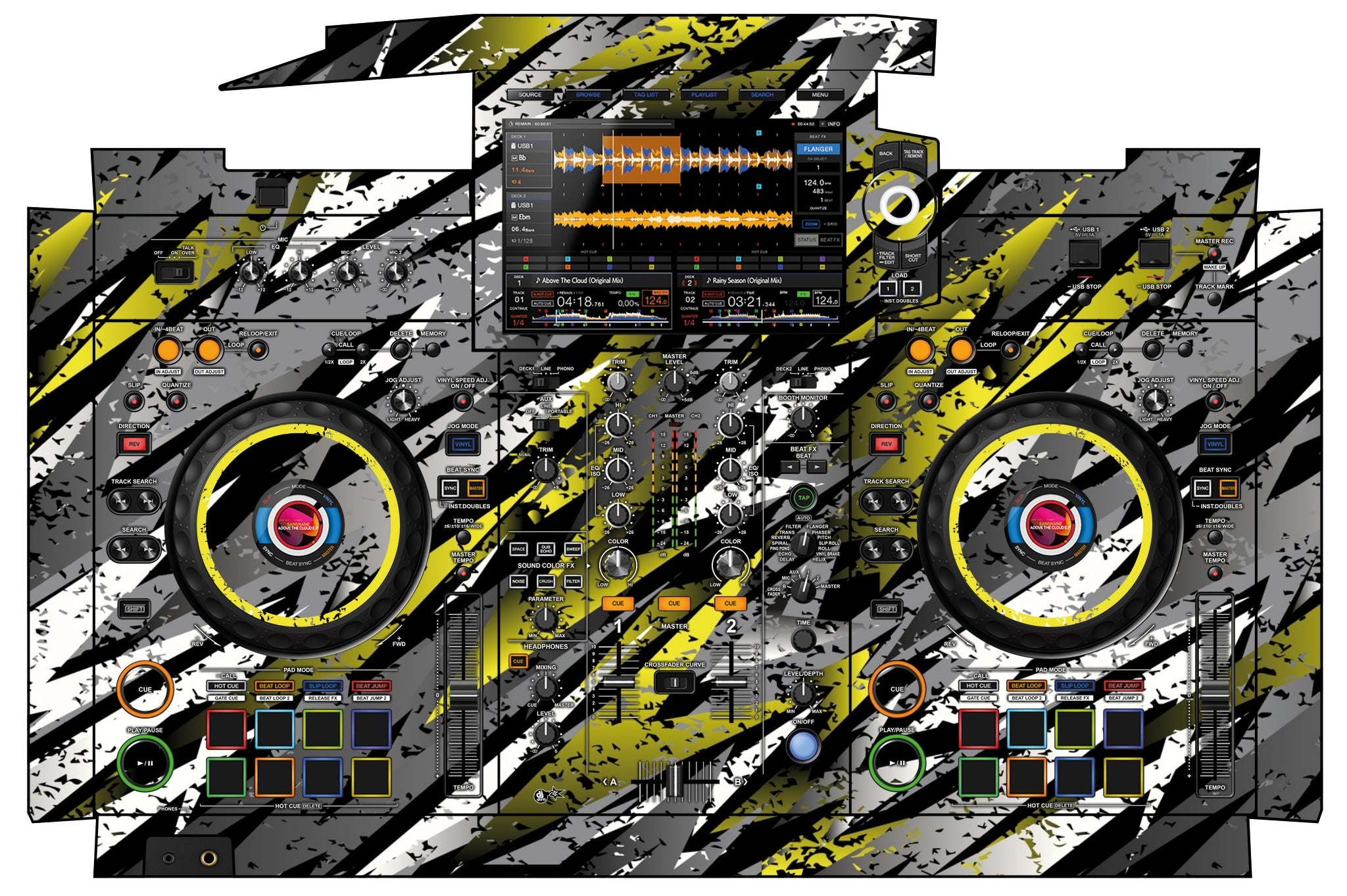 Pioneer DJ XDJ RX 3 Skin Sparkasm Yellow