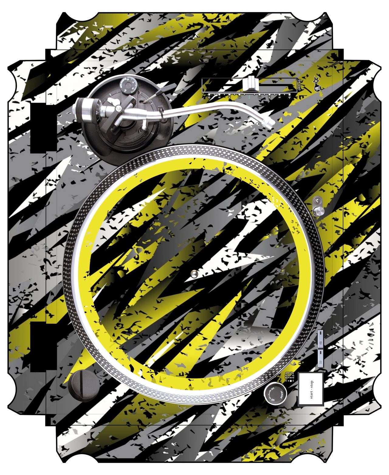 Technics 1200 / 1210 MK2 VERTICAL Skin Sparkasm Yellow