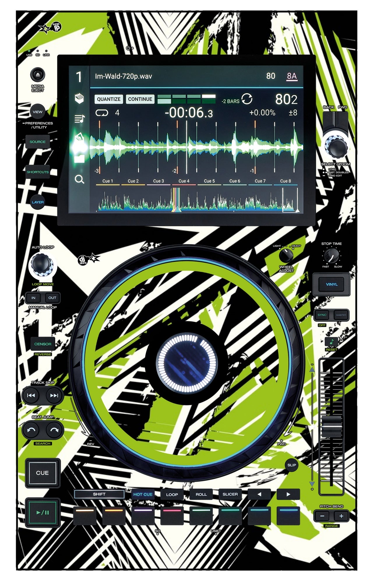 Denon DJ SC 6000 Skin Spike Green