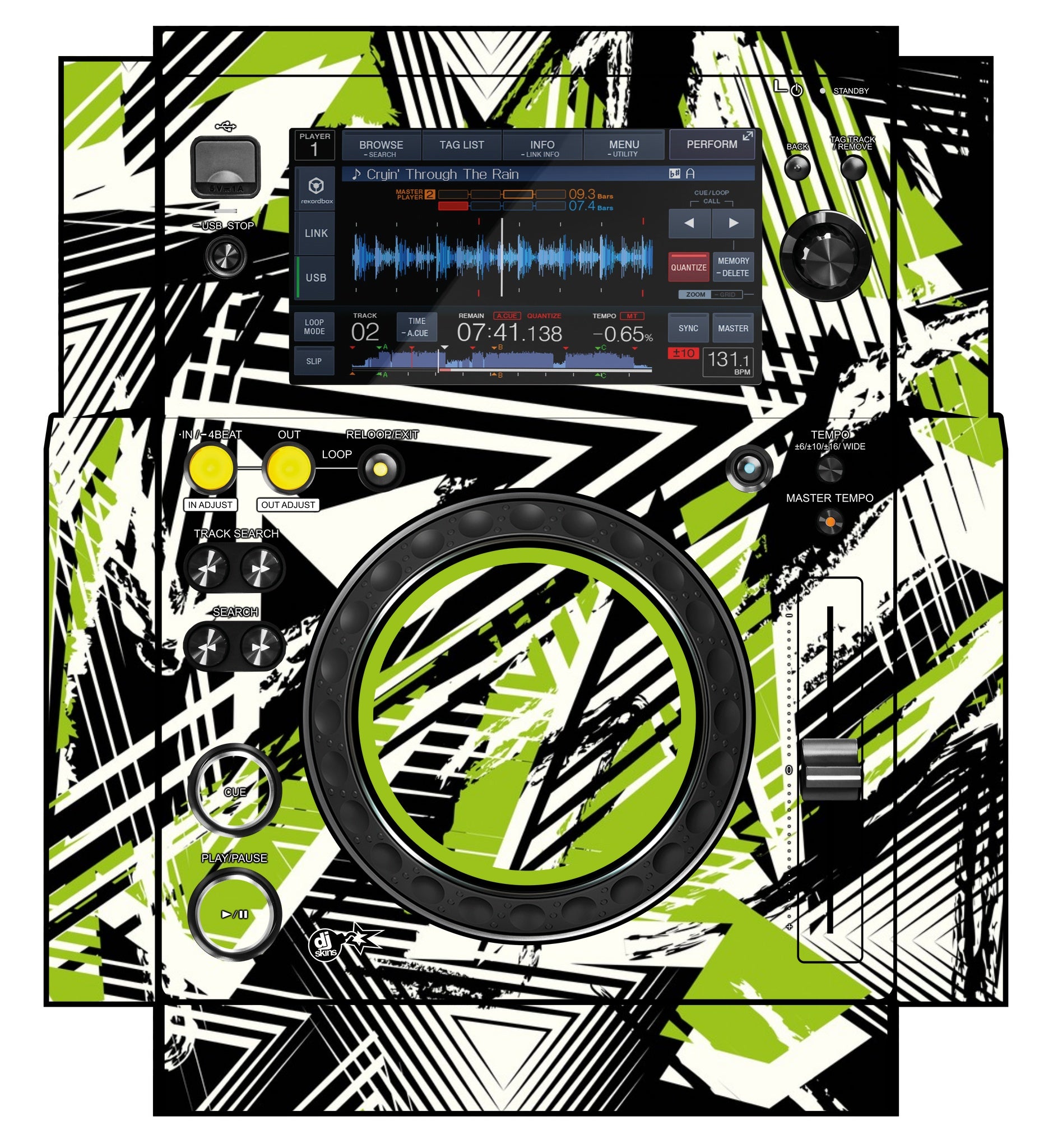 Pioneer DJ XDJ 700 Skin Spike Green