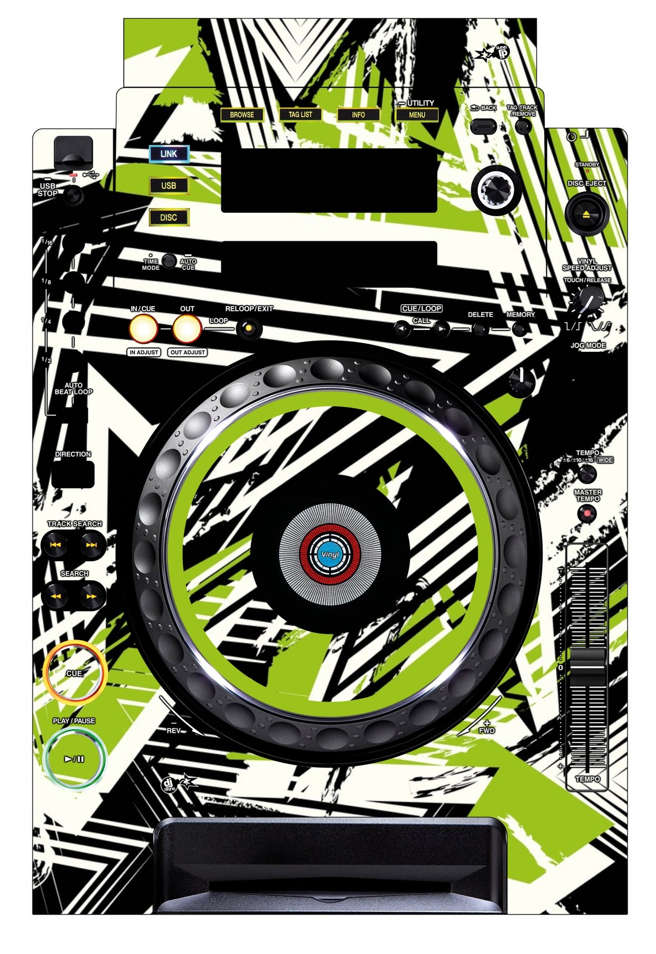 Pioneer DJ CDJ 900 Skin Spike Green