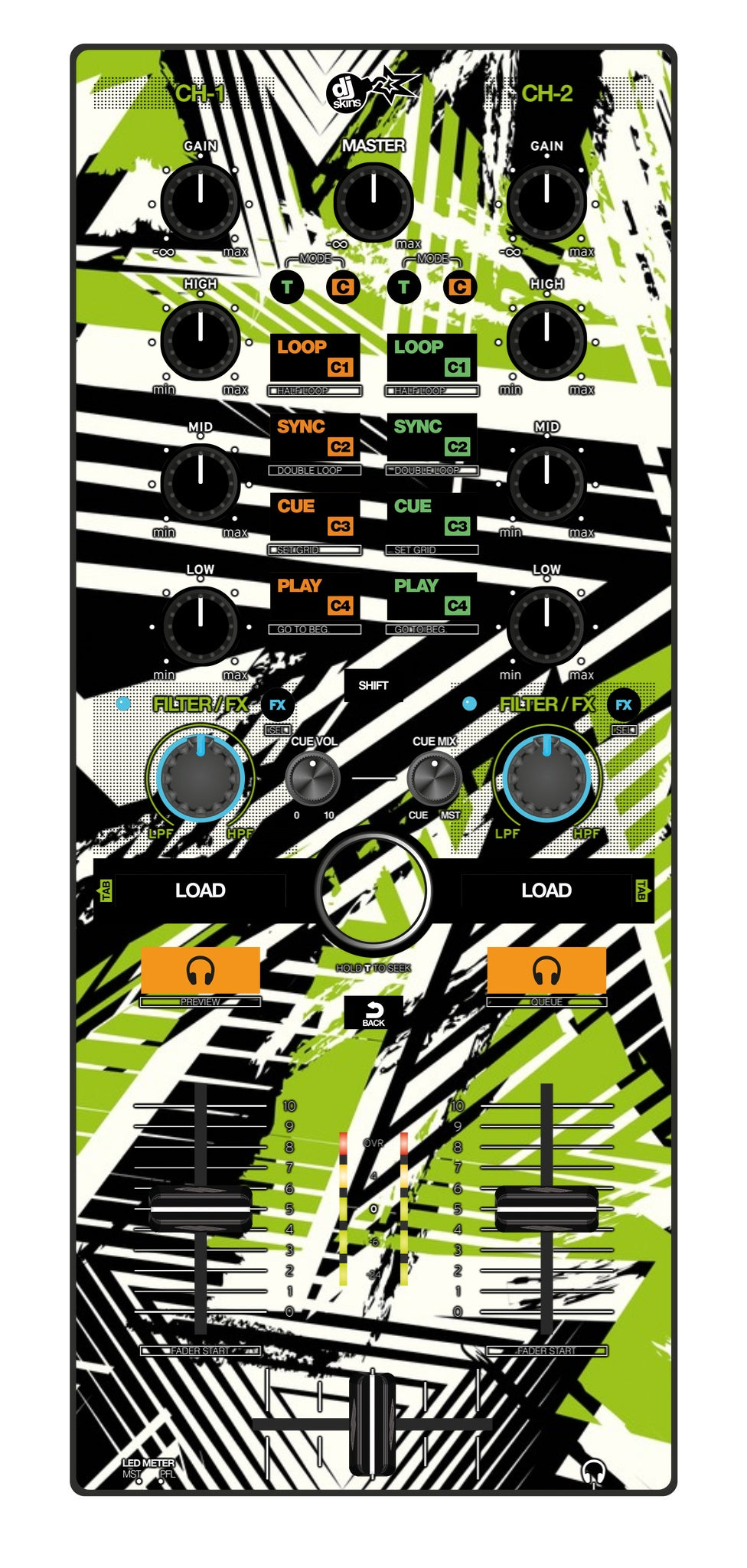 Reloop Mixtour Skin Spike Green
