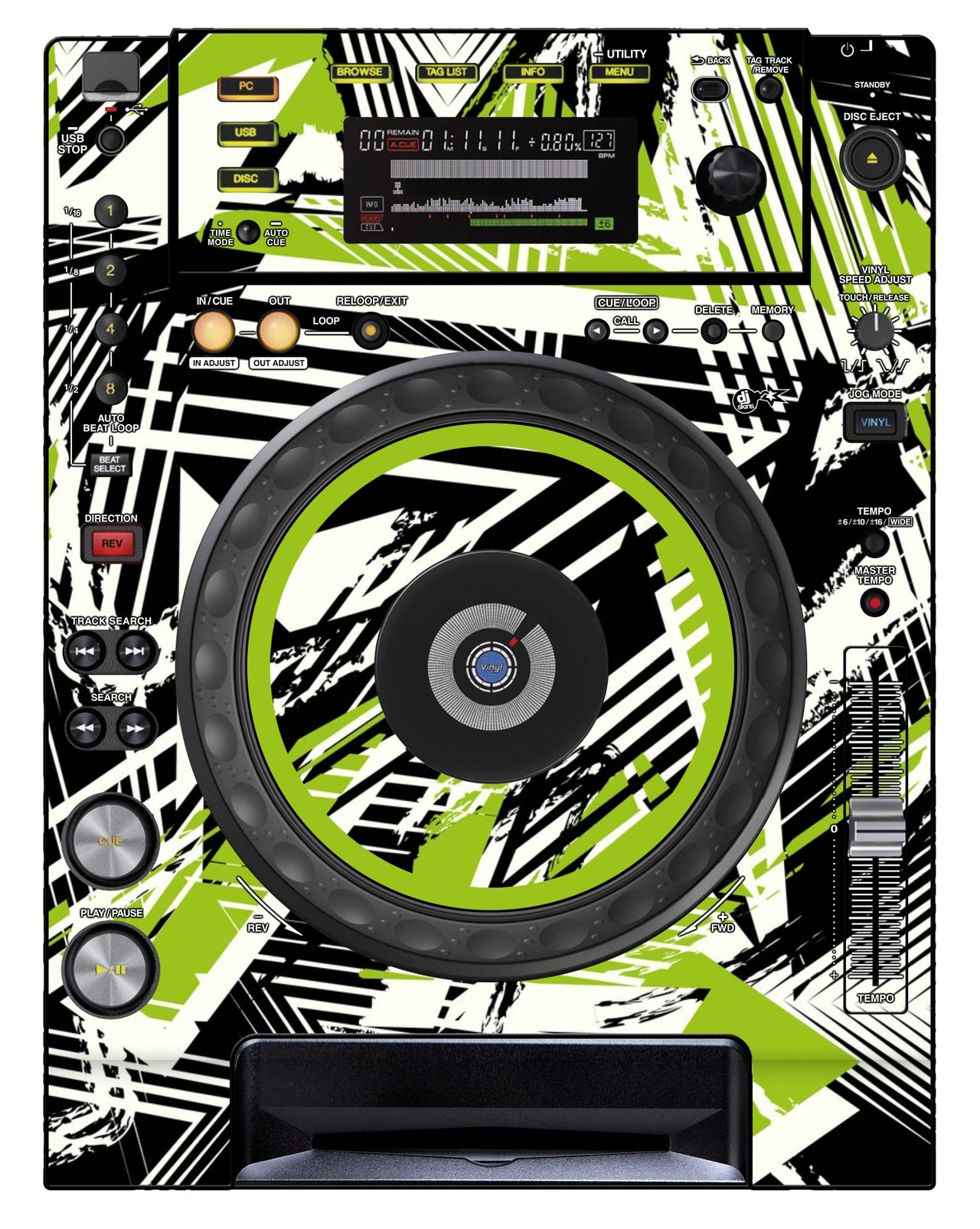 Pioneer DJ CDJ 850 Skin Spike Green