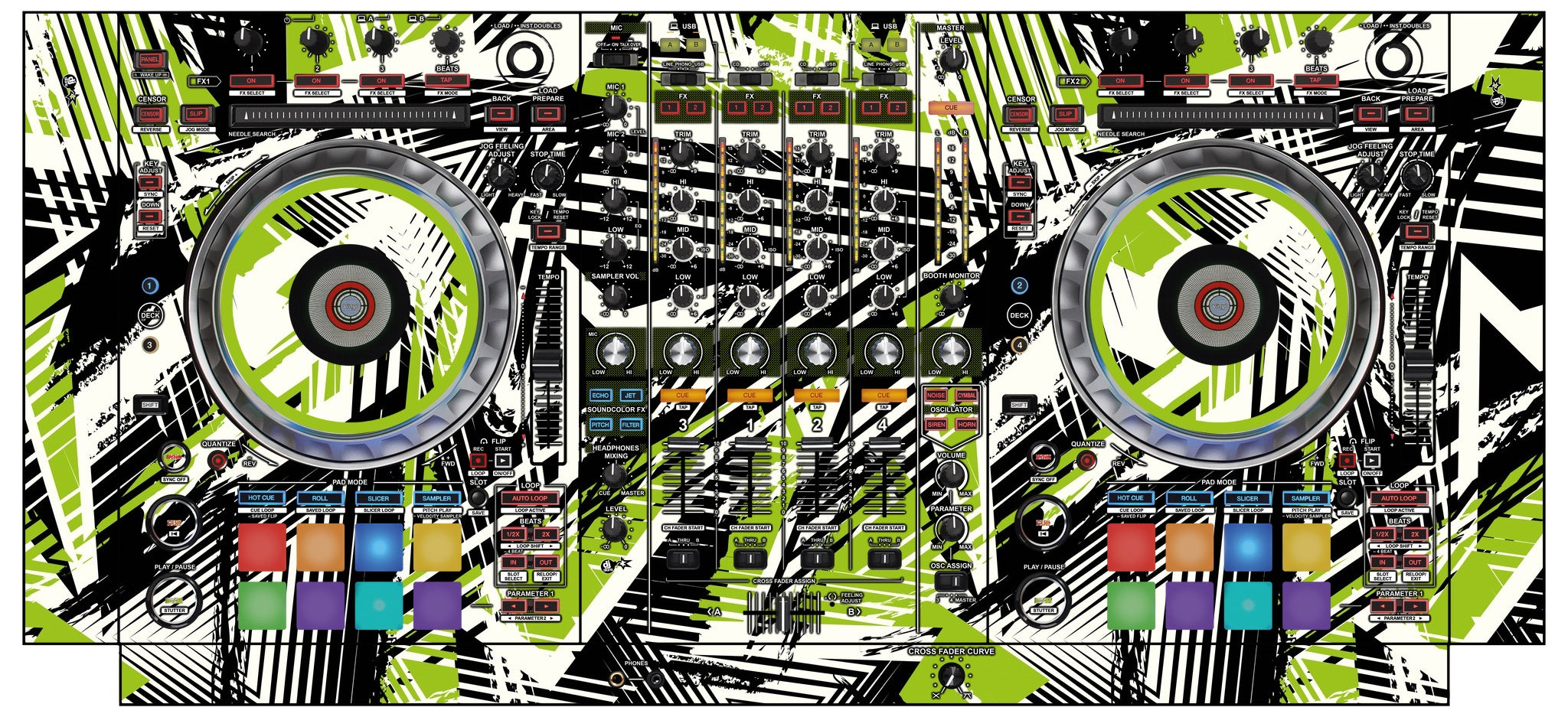 Pioneer DJ DDJ SZ 2 Skin Spike Green