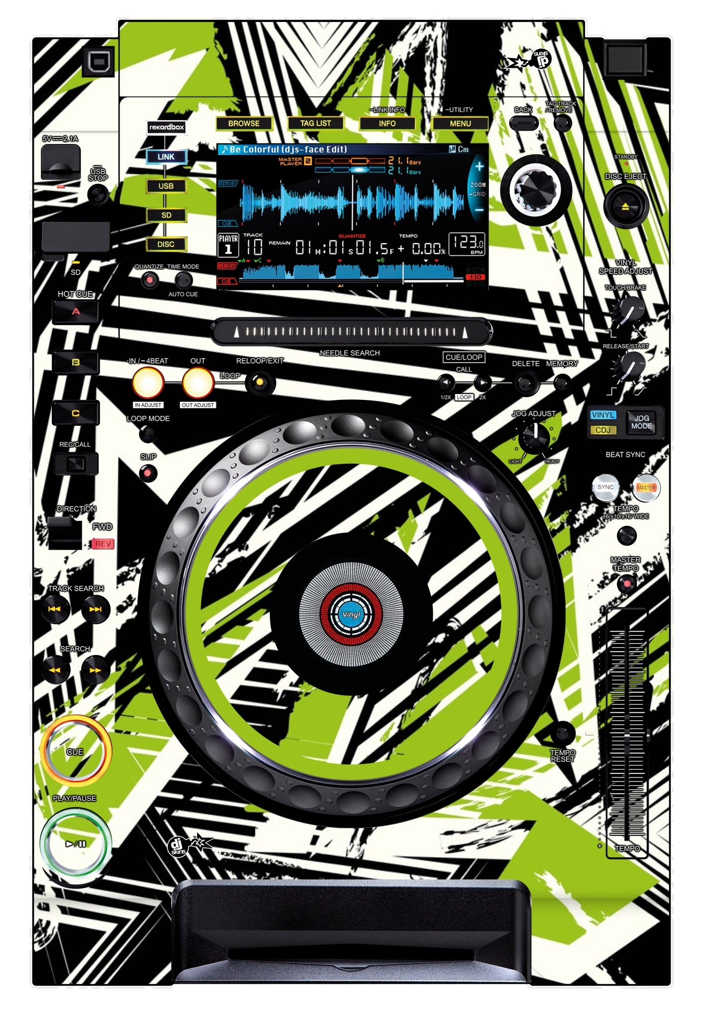 Pioneer DJ CDJ 2000 NEXUS Skin Spike Green
