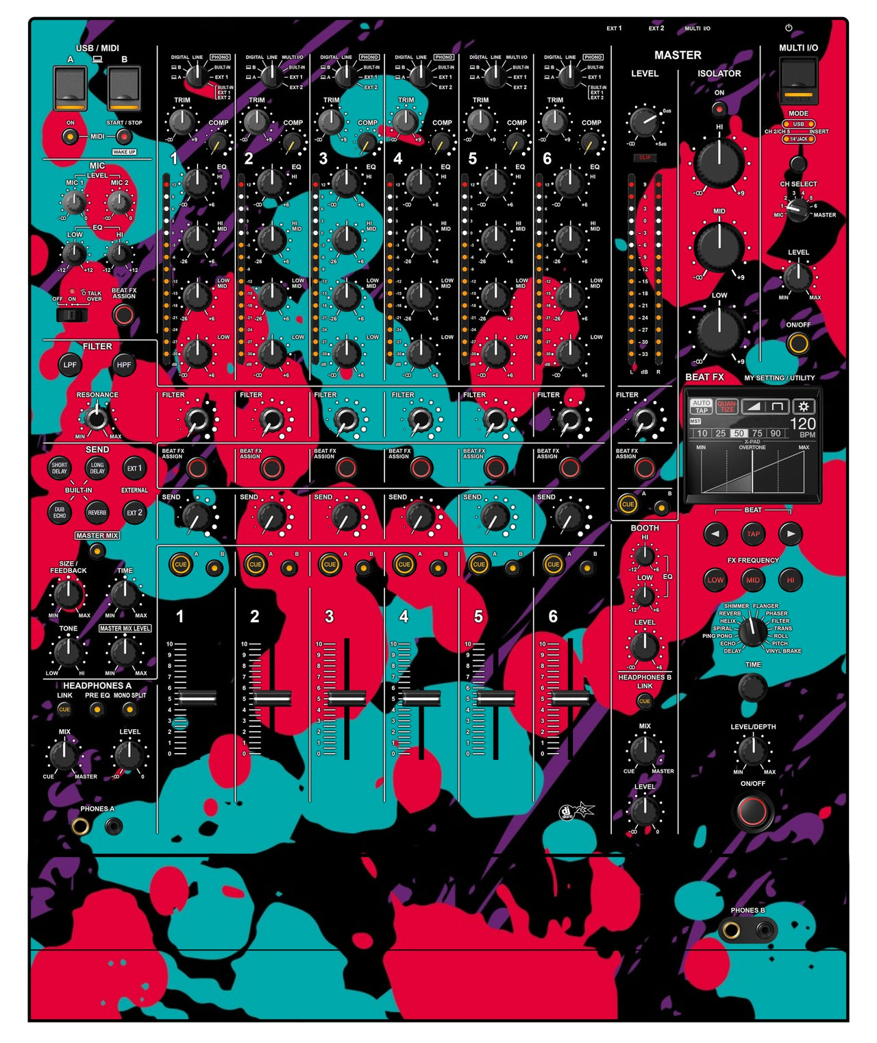 Pioneer DJ DJM V10 LF Skin Splatfest
