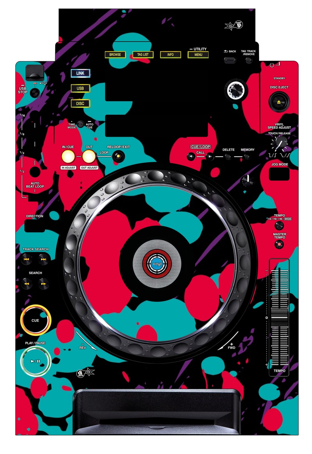 Pioneer DJ CDJ 900 Skin Splatfest